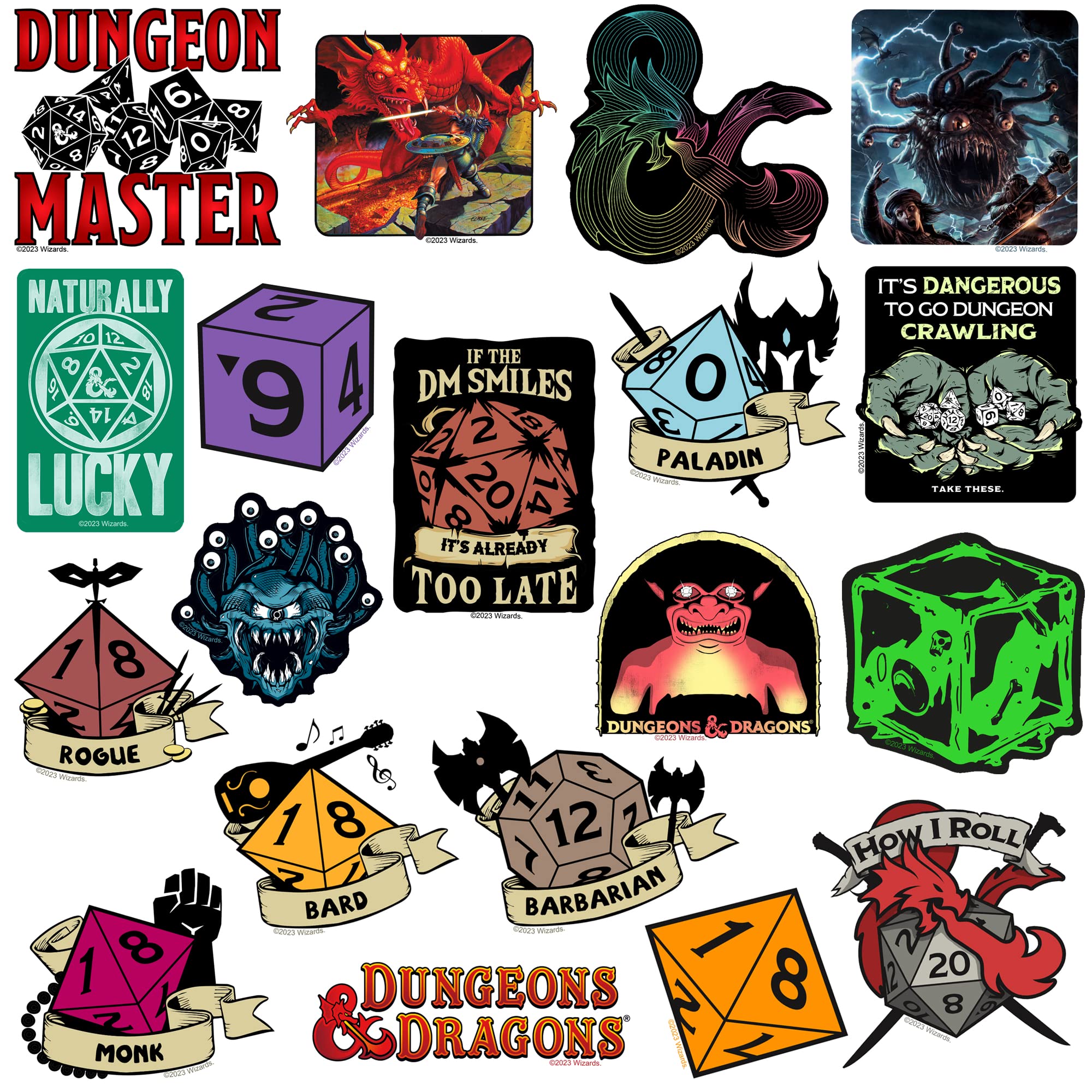 Dungeons And Dragons 50Ct Sticker Pack Large Deluxe Stickers Variety Pack   Laptop, Water Bottle, Scrapbooking, Tablet, Skateboa