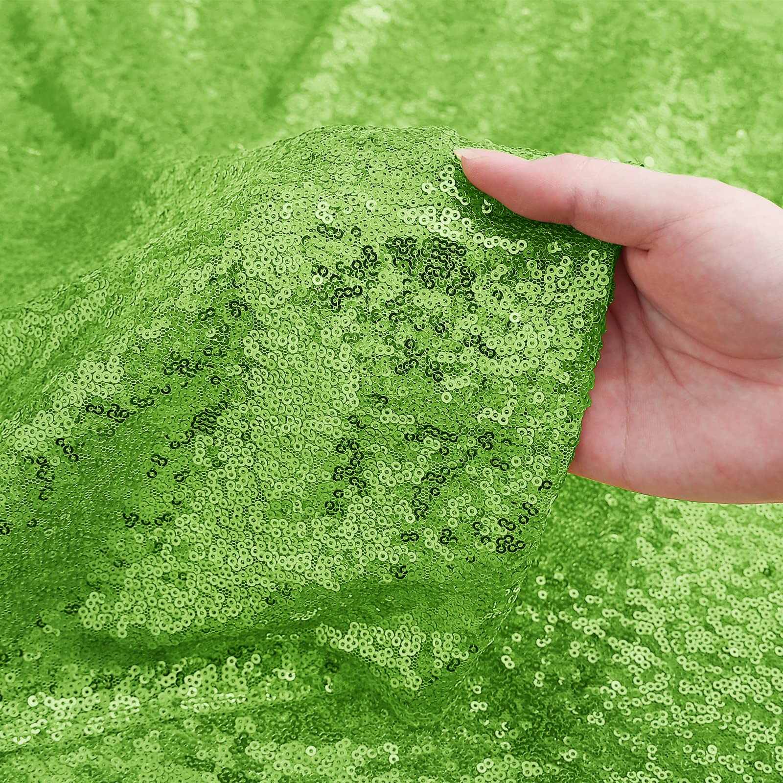 Sugargirl Green Sequin Backdrop Curtain 4 Panels 2Ftx8Ft Glitter Green Background Drapes Sparkle Photography Backdrop For Party