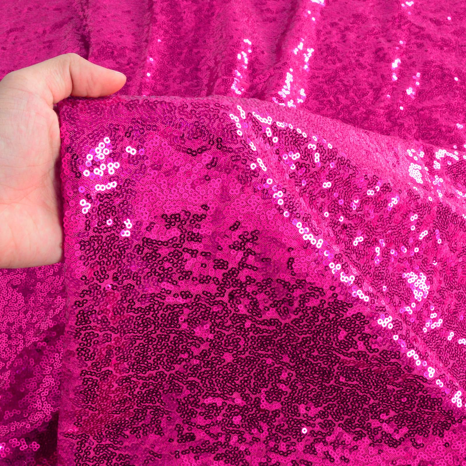Duobao Sequin Backdrop 10X10 Ft Hot Pink Sequin Backdrop Curtain Halloween Decorations Wedding Backdrop 10 Ft Fabric Backdrop Gl