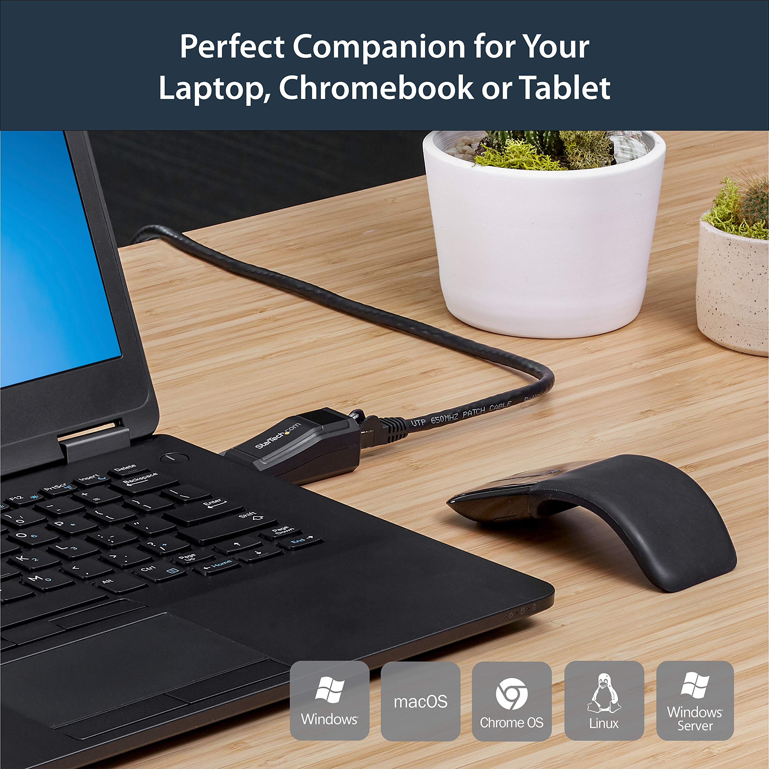 StarTech.com USB 3.0 to Gigabit Ethernet NIC Network Adapter   10/100/100 Mbps Network Adapter   USB to Ethernet LAN Adapter   USB to RJ45 (USB31000NDS)