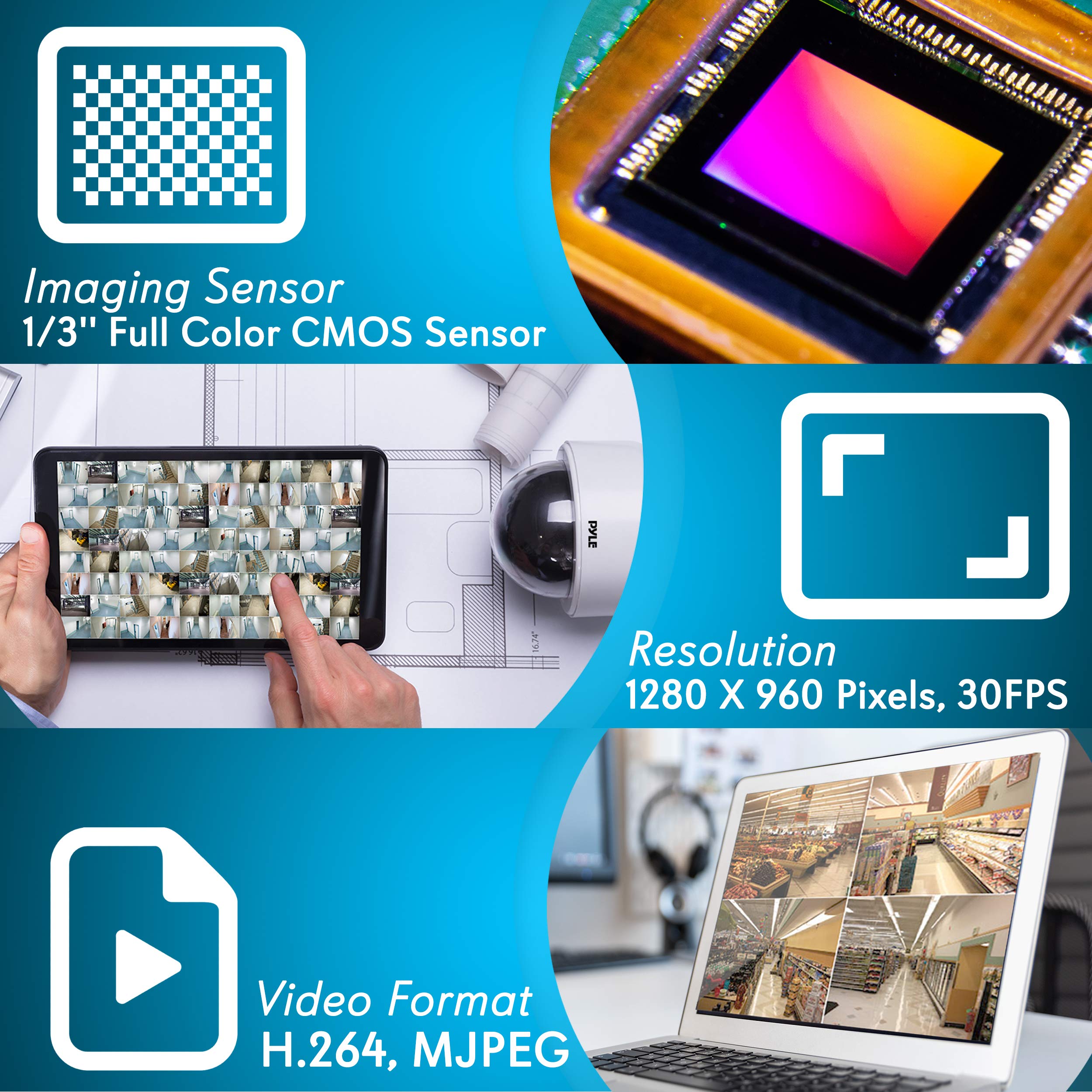 Serenelife Outdoor Ip Camera Optical Zoom Hd 960P W/32G Sd Storage Weatherproof Wireless Wifi Home Security Surveillance Onvif H