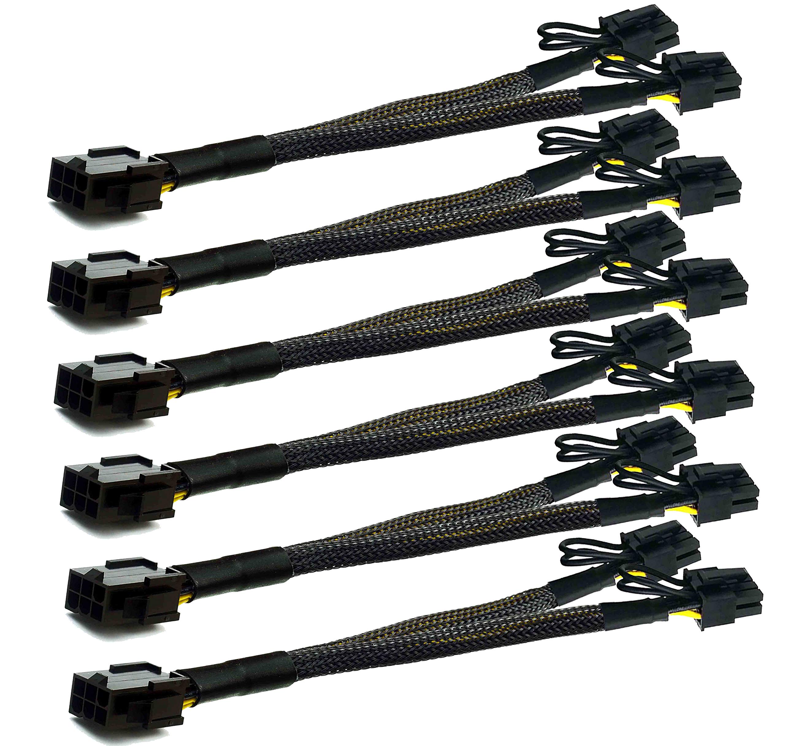 TeamProfitcom PCI-e 6 Pin to Dual PCIe 8(6+2) Pin Graphics Card PCI Express Power Adapter GPU VGA Y-Splitter Extension Cable Min