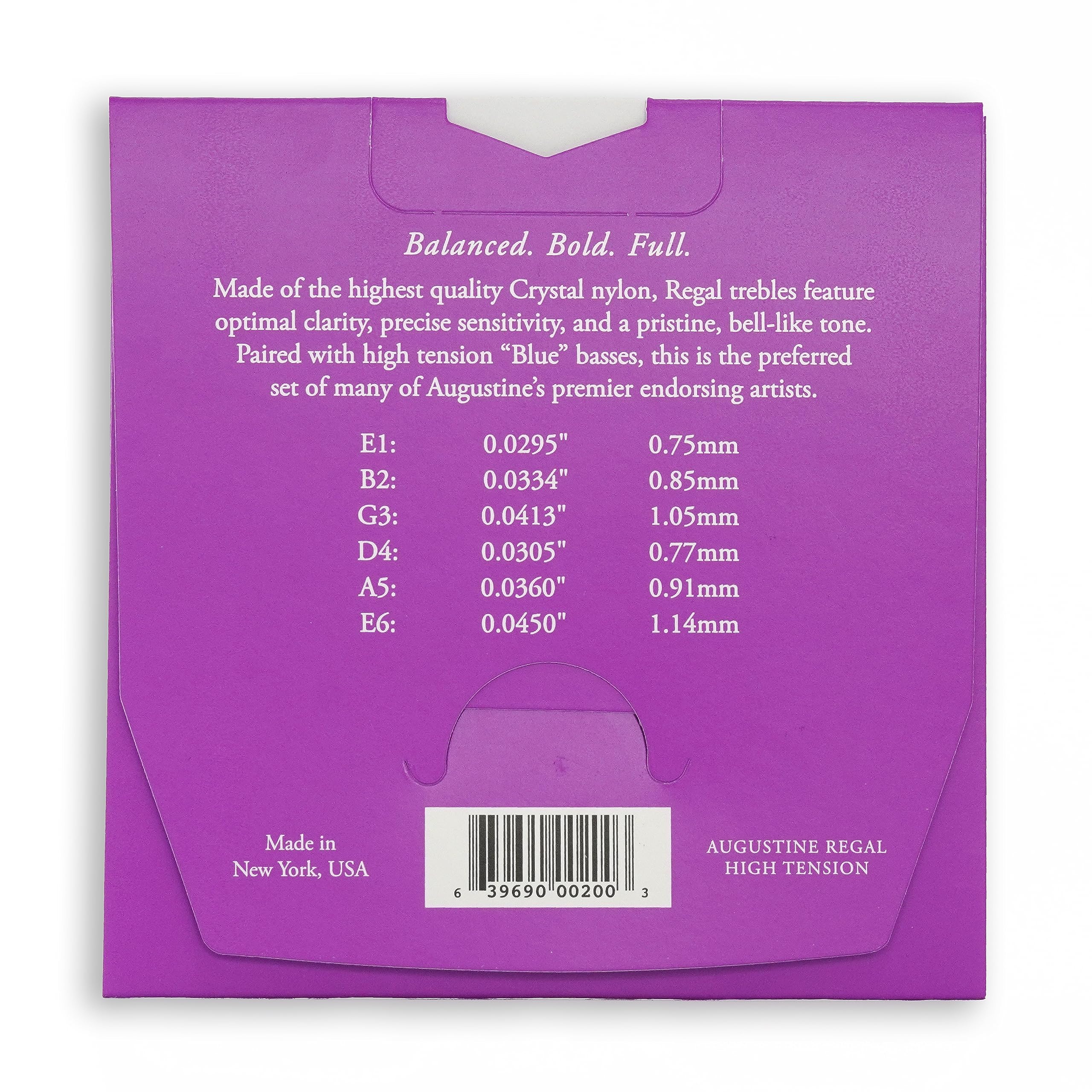 Augustine Regal High Tension Crystal Nylon Guitar Strings   1 Set