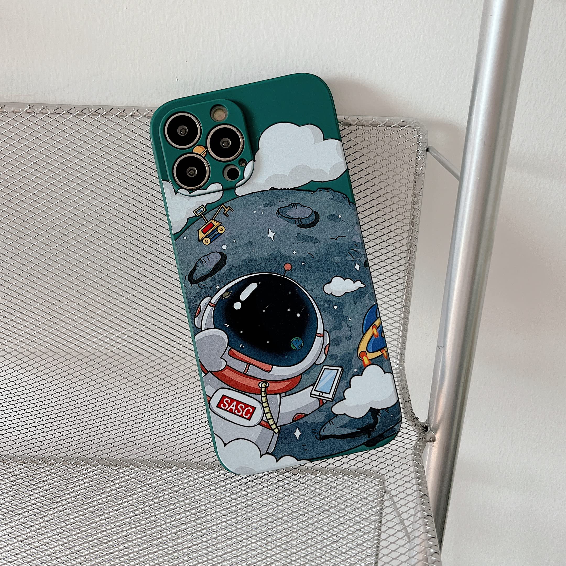 Yonds Queen For Iphone 13 Cute Case, Cool Cartoon Astronaut Planet Moon Space Design Stylish Soft Tpu Bumper Shockproof Anti Sli