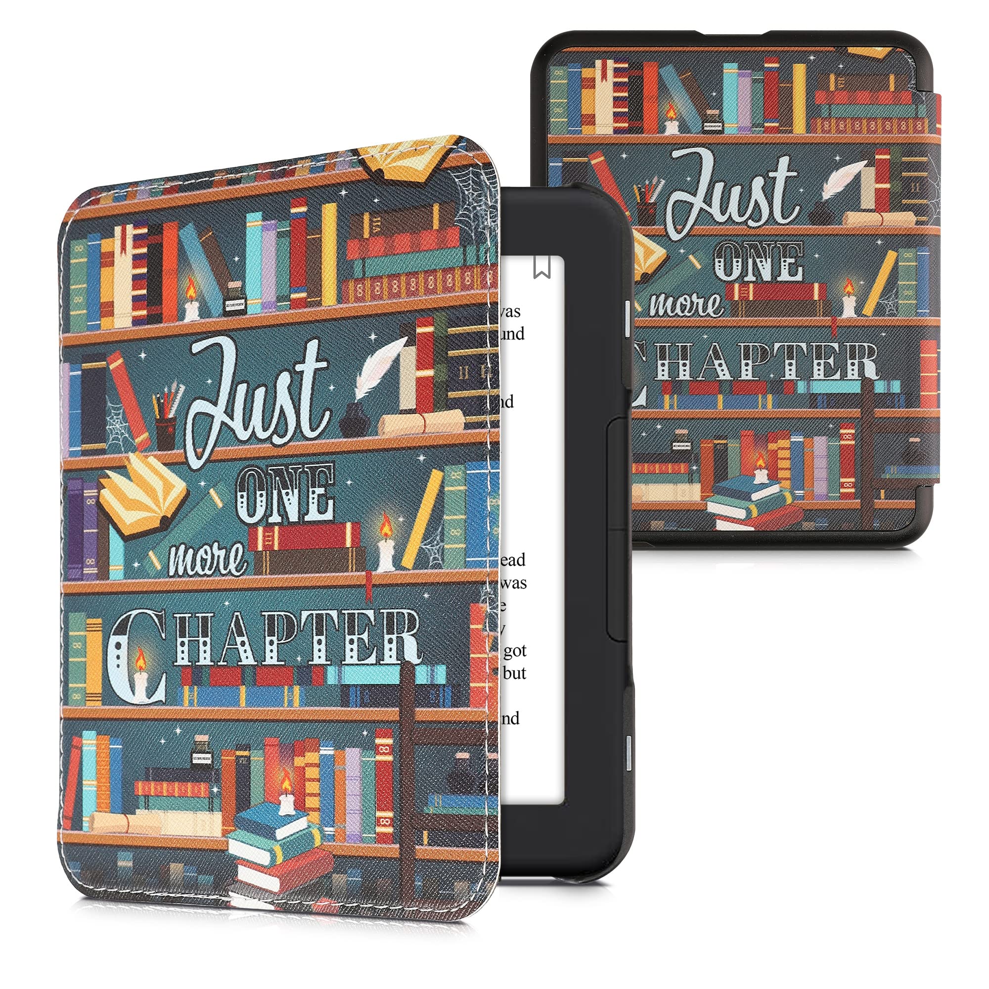 Kwmobile Case Compatible With Barnes & Noble Nook Glowlight 4 / 4E Case   Ereader Cover   Library Motto Multicolor