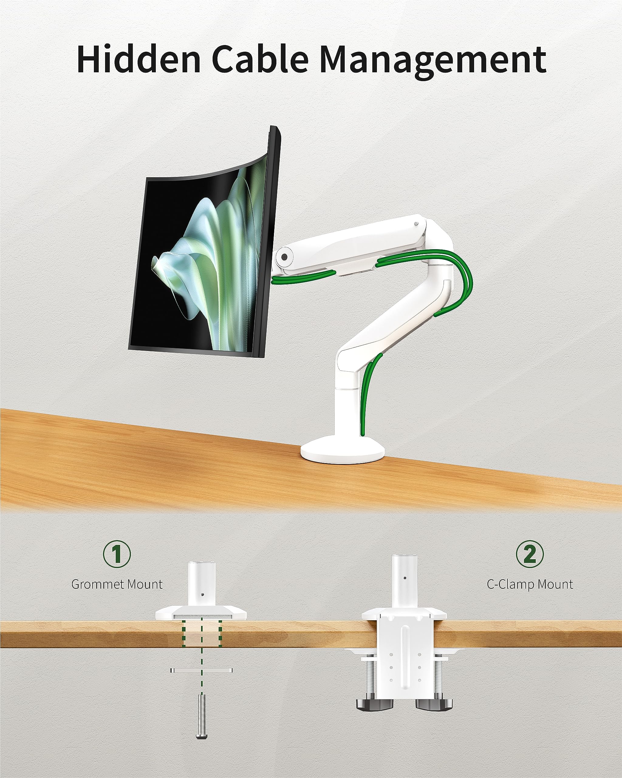 Ergounion Single Monitor Mount For 17 49'' Ultrawide Monitors Within 33.1 Lbs   Heavy Duty Monitor Arm With Vesa Mount, Single M