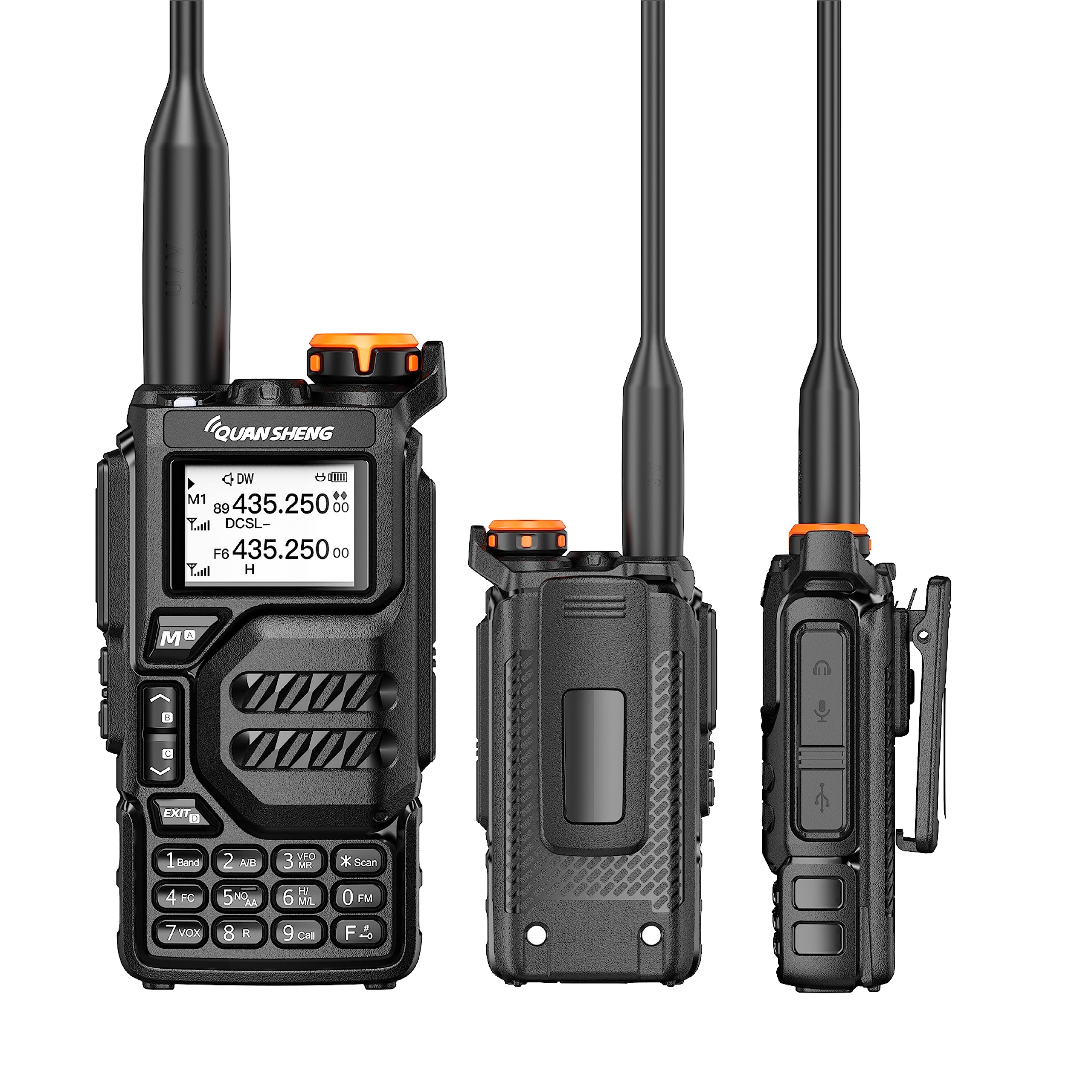 Quansheng Uv K5 Walkie Talkie Dual Band 5W Rechargeable Two Way Radio Noaa Emergency Weather Receiver With Type C Charging Cable