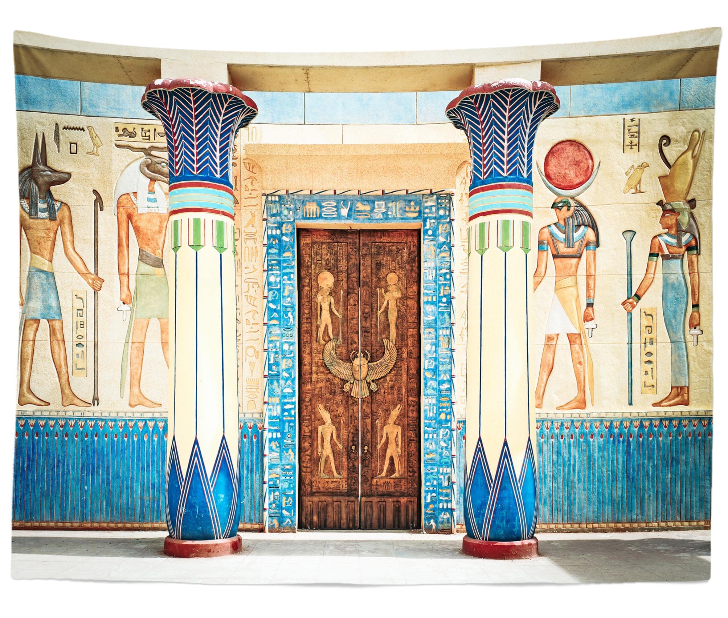 Beleco 8X6Ft Fabric Egyptian Backdrop Ancient Egyptian Writing Pharaoh Hieroglyphics Egypt Photography Backdrop Wall Mural Ancie