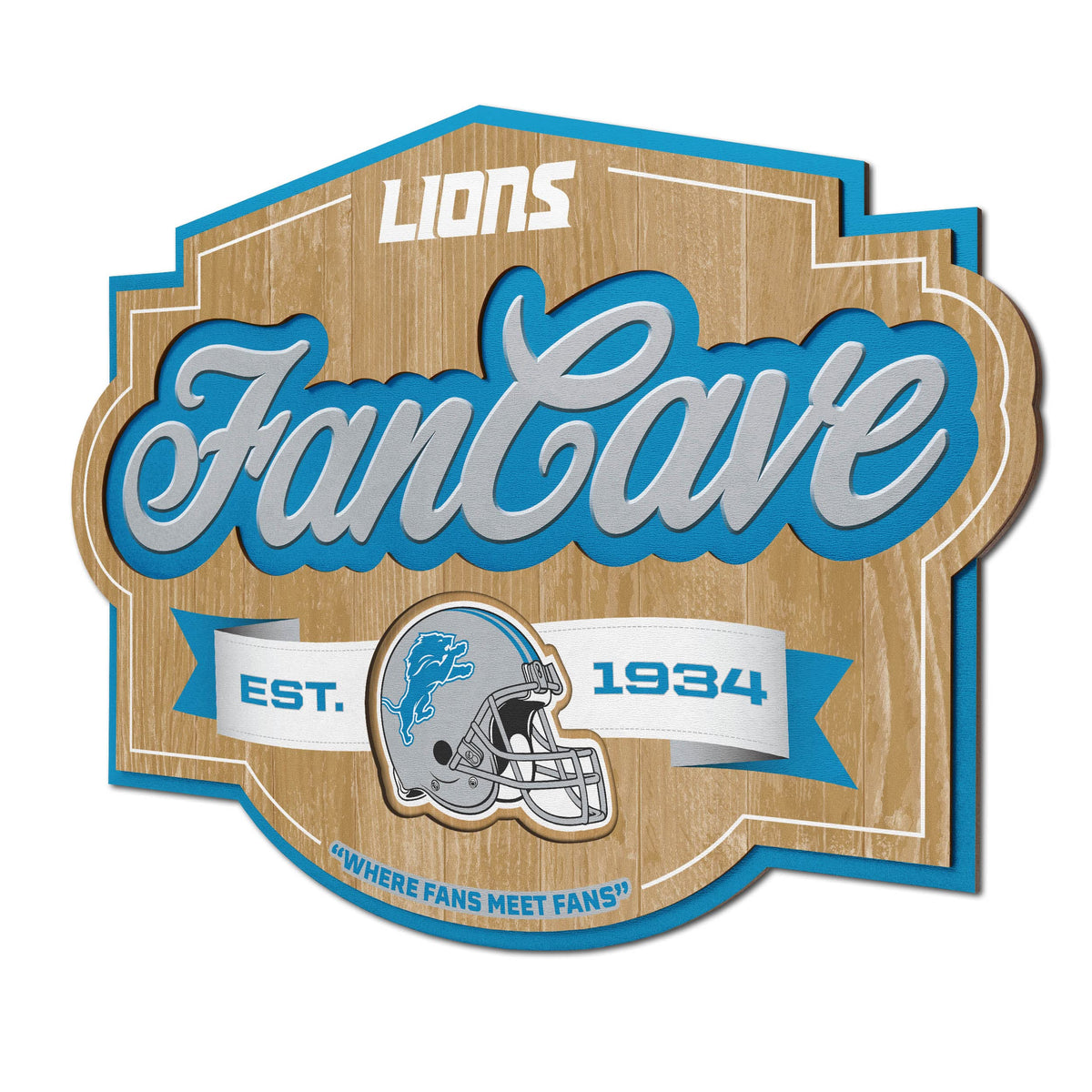 Youthefan Nfl Detroit Lions Fan Cave Sign