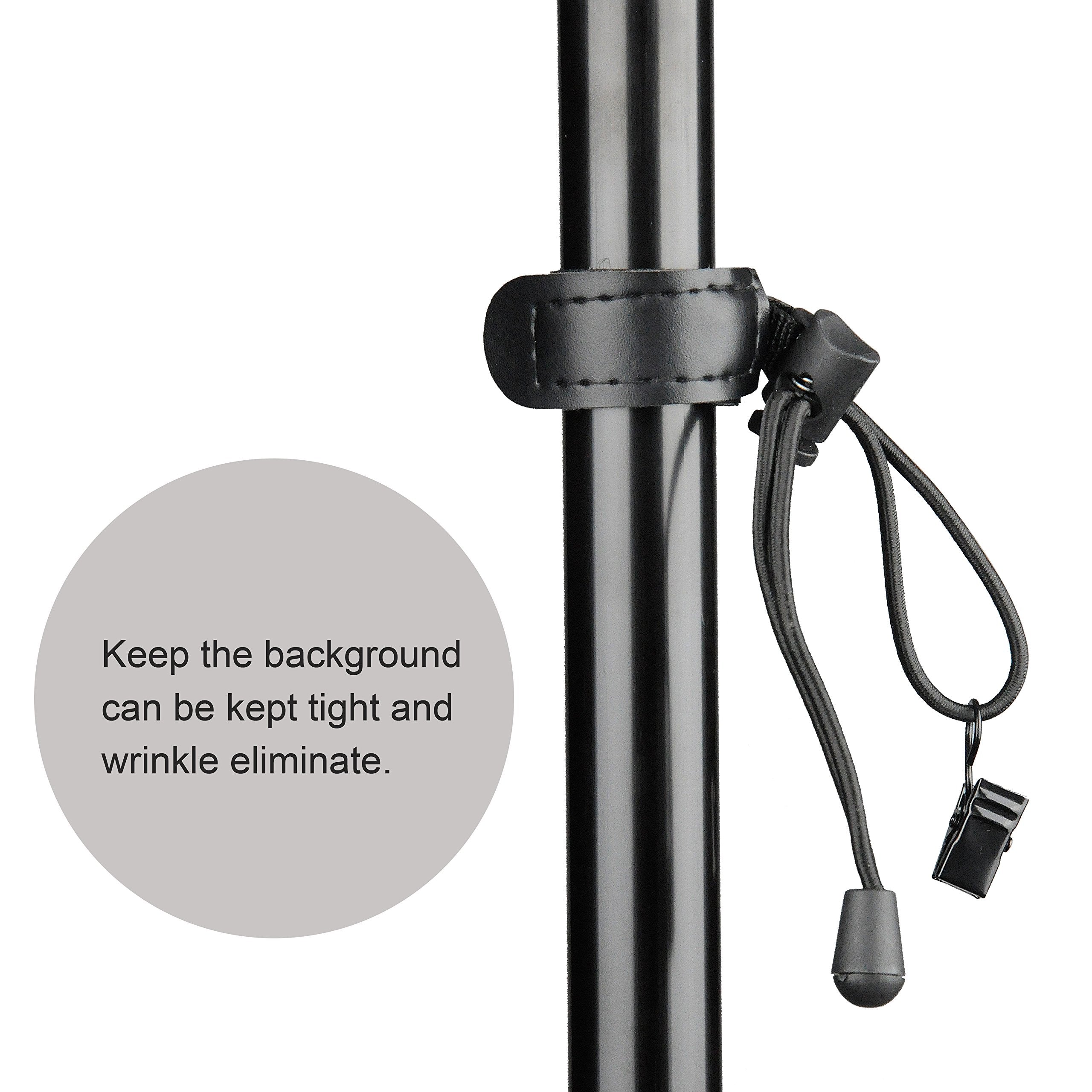 Slow Dolphin Backdrop Background Muslin String Clips Holder Multifunctional For Photo Video Photography Studio 12 Pack, Black