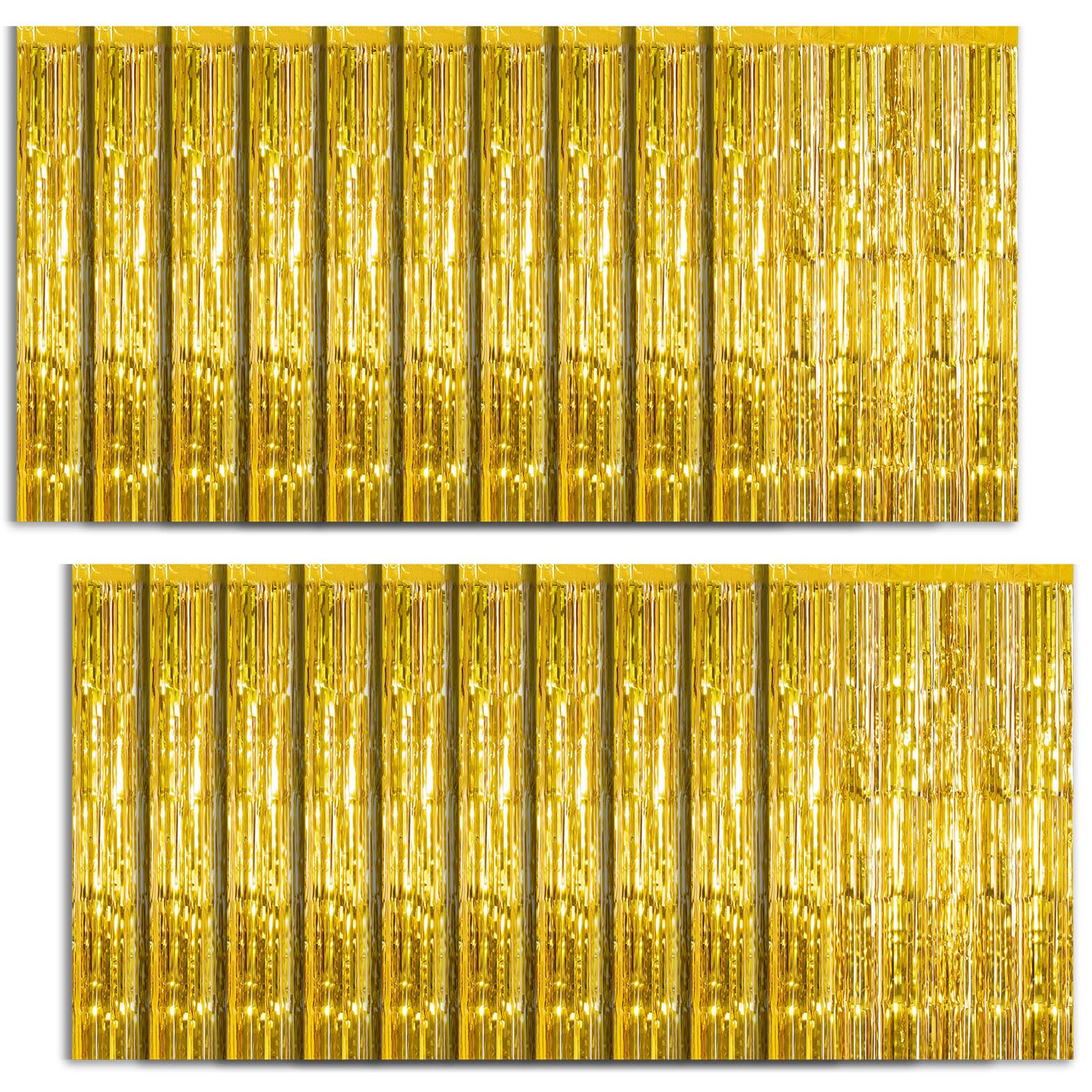 20 Pack Foil Curtain Backdrop Gold Metallic Tinsel Foil Fringe Curtains Photo Booth Props for Birthday Wedding Engagement Baby S