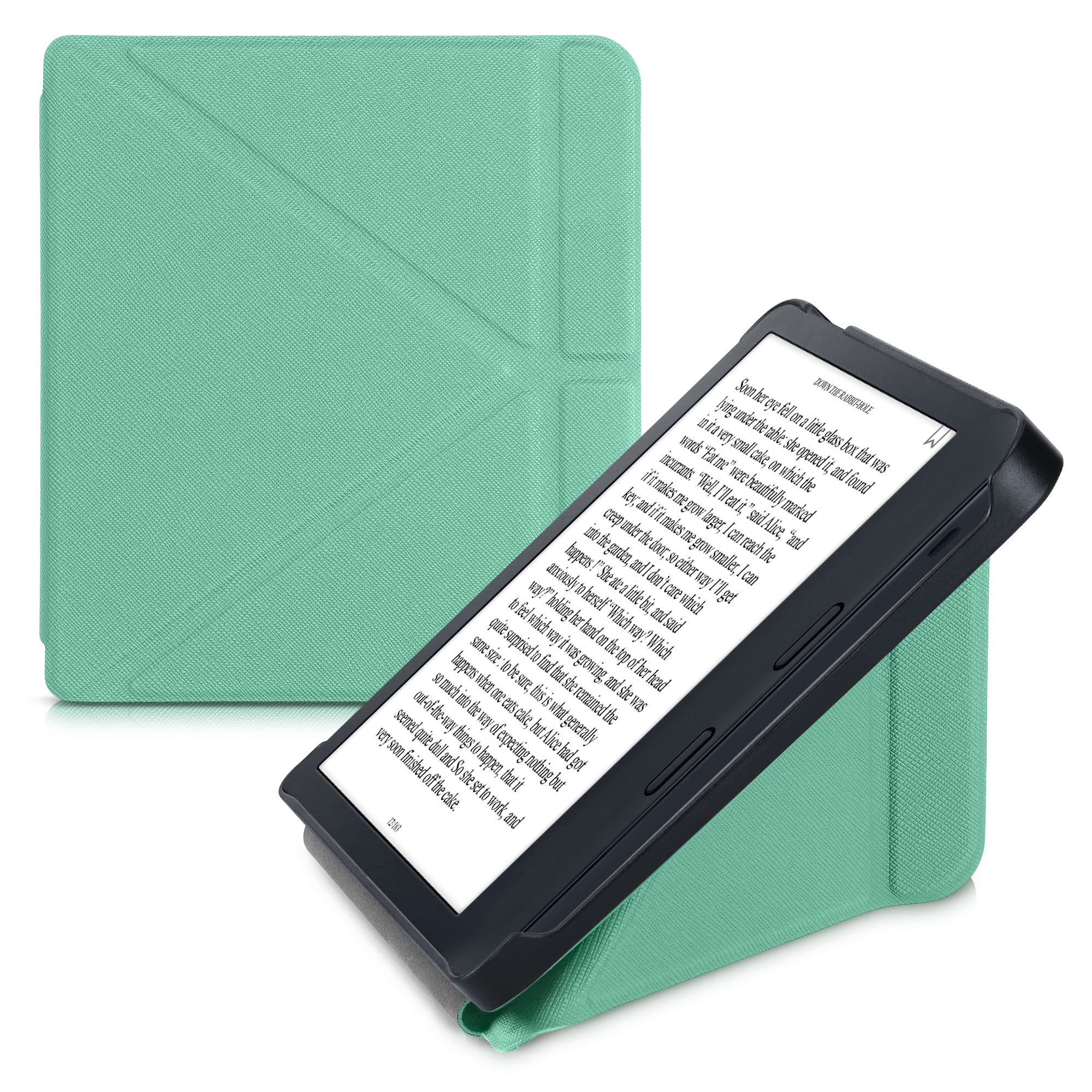 Kwmobile Origami Case Compatible With Kobo Libra 2 Case   Slim Pu Leather Cover With Stand   Mint