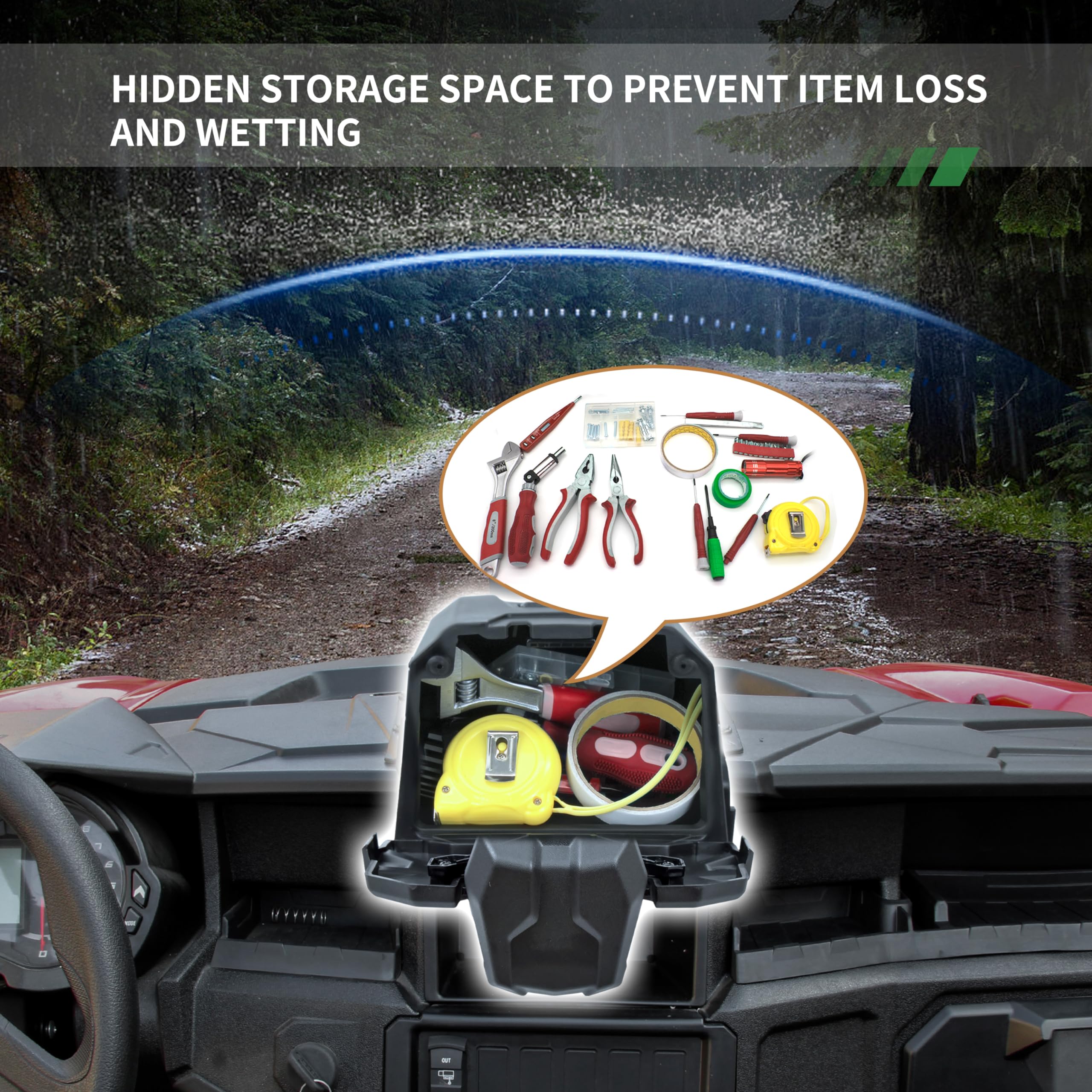 Utvsxpert Electric Device Tablet Holder For Polaris General 1000 16-23, Gps Phone Mount Storage Box Tablet Organizer Tray For Po