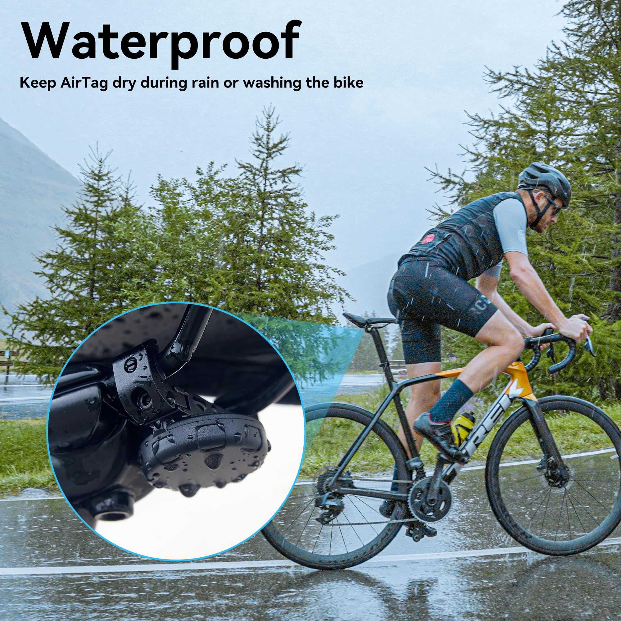 Dlenp Airtag Bike Mount, Bike Hidden Mount For Airtag Under The Seat, Bicycle Gps Tracker Holder, Anti Theft Airtag Case, Waterp