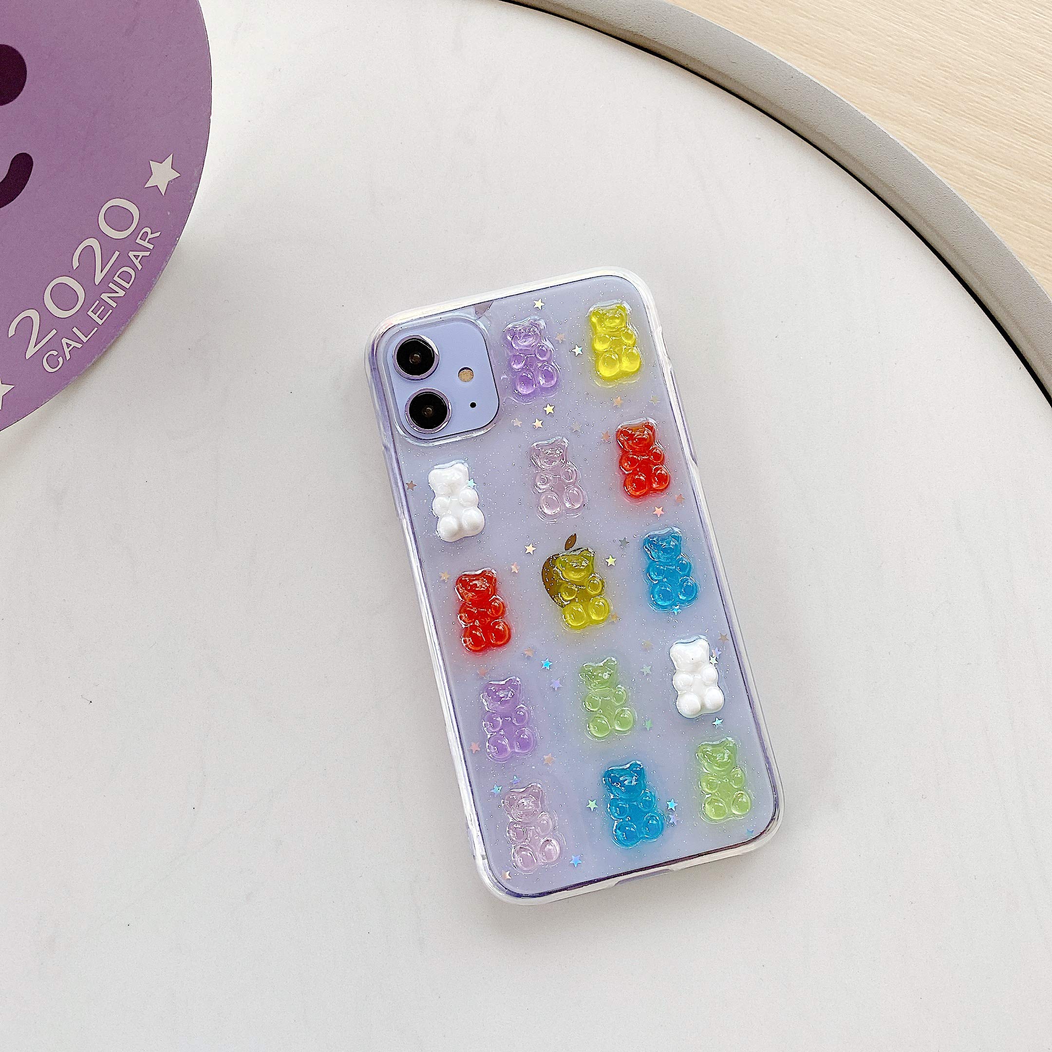 Unnfiko 3D Clear Case Compatible With Iphone Xr, Super Cute Cartoon Bears, Funny Creative Soft Protective Case Cover (Bears, Iph