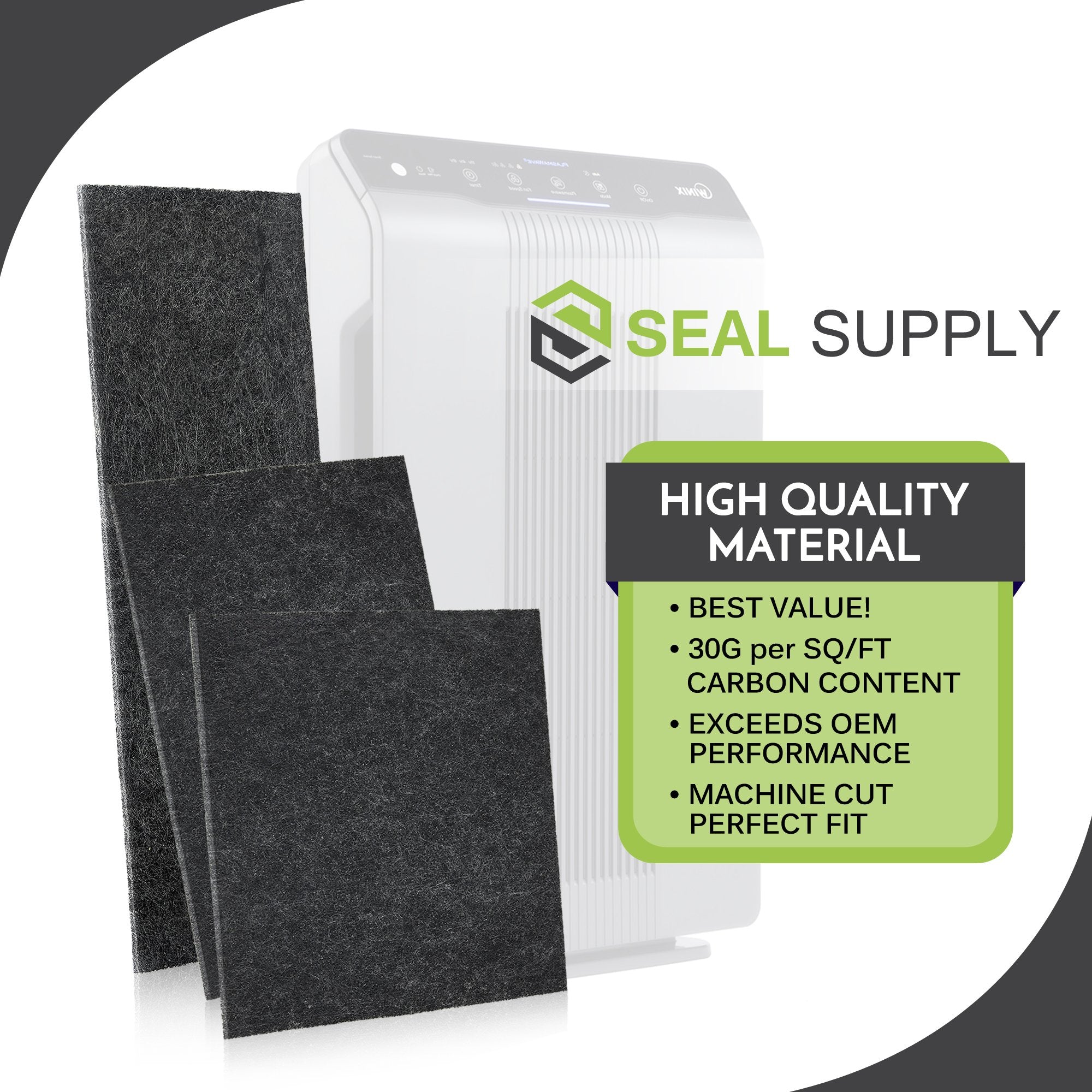 Seal Supply 4 Pack Of Hrf K1 Carbon Activated Pre Filters Precut Compatible With Honeywell Air Purifier Models: Hfd 120 Q, Hfd 3