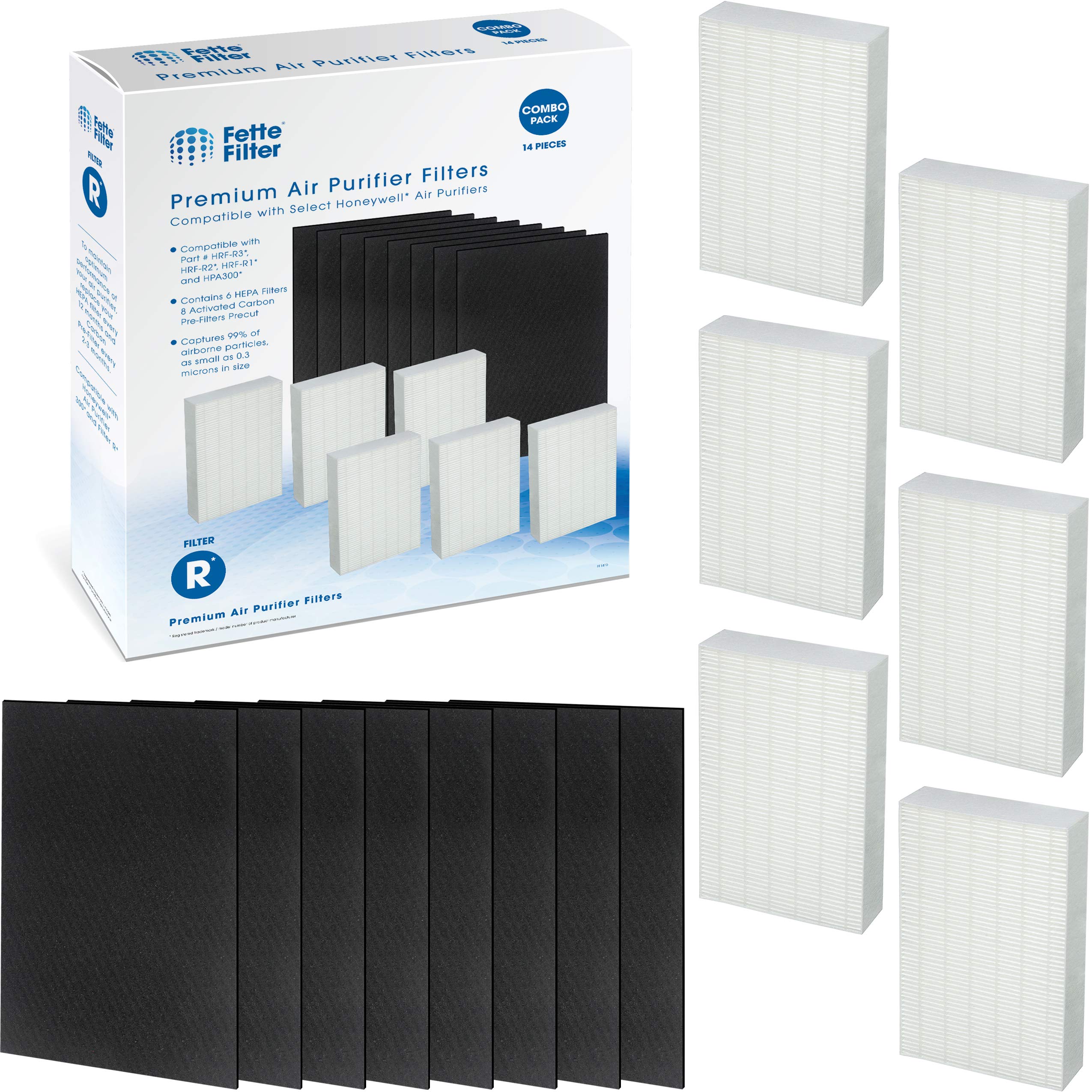 Fette Filter   Hepa Filter Set For Honeywell Air Purifier Hpa300, Hpa304, Hpa8350 & Hpa300Vp, Hpa5350, Hpa5300B Compare To Hrf R