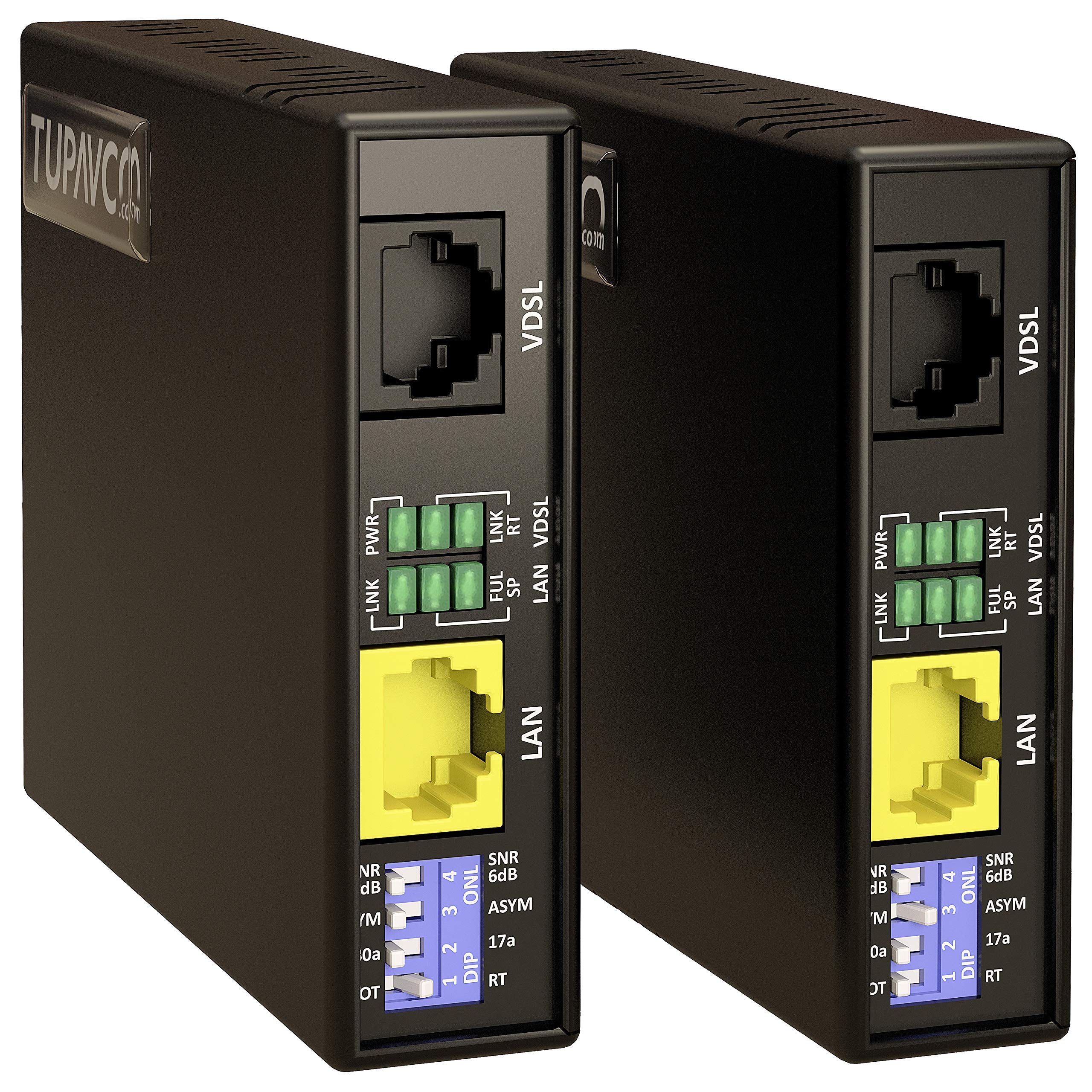 Tupavco Ethernet Extender Kit (Pair) Lan Network Cable Range Extension (Up To 7000Ft) Tex 100