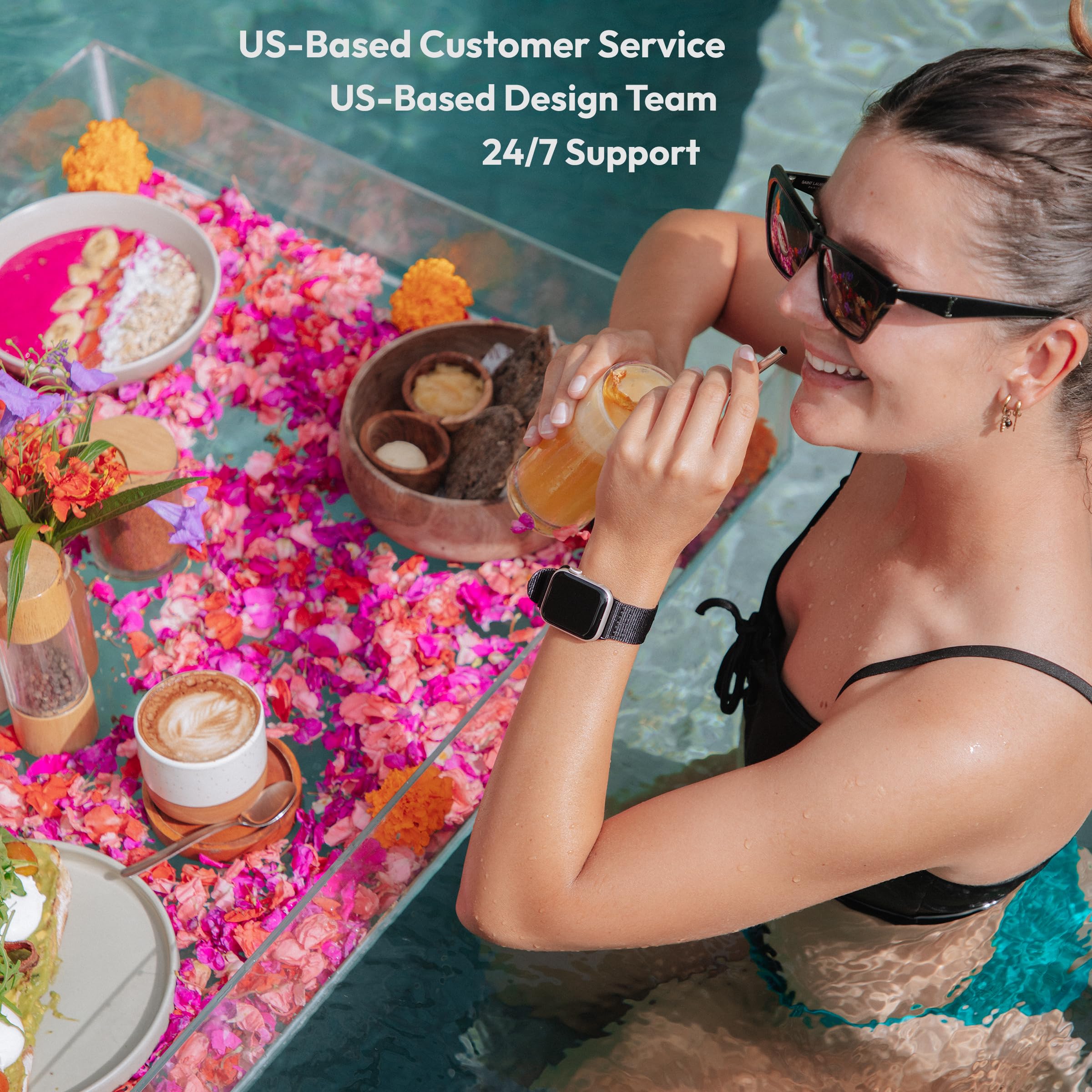 Carterjett Compatible With Apple Watch Band 41/40/38Mm Large Xl Nylon Iwatch Band Replacement Strap Extra Long Black Hardware Co