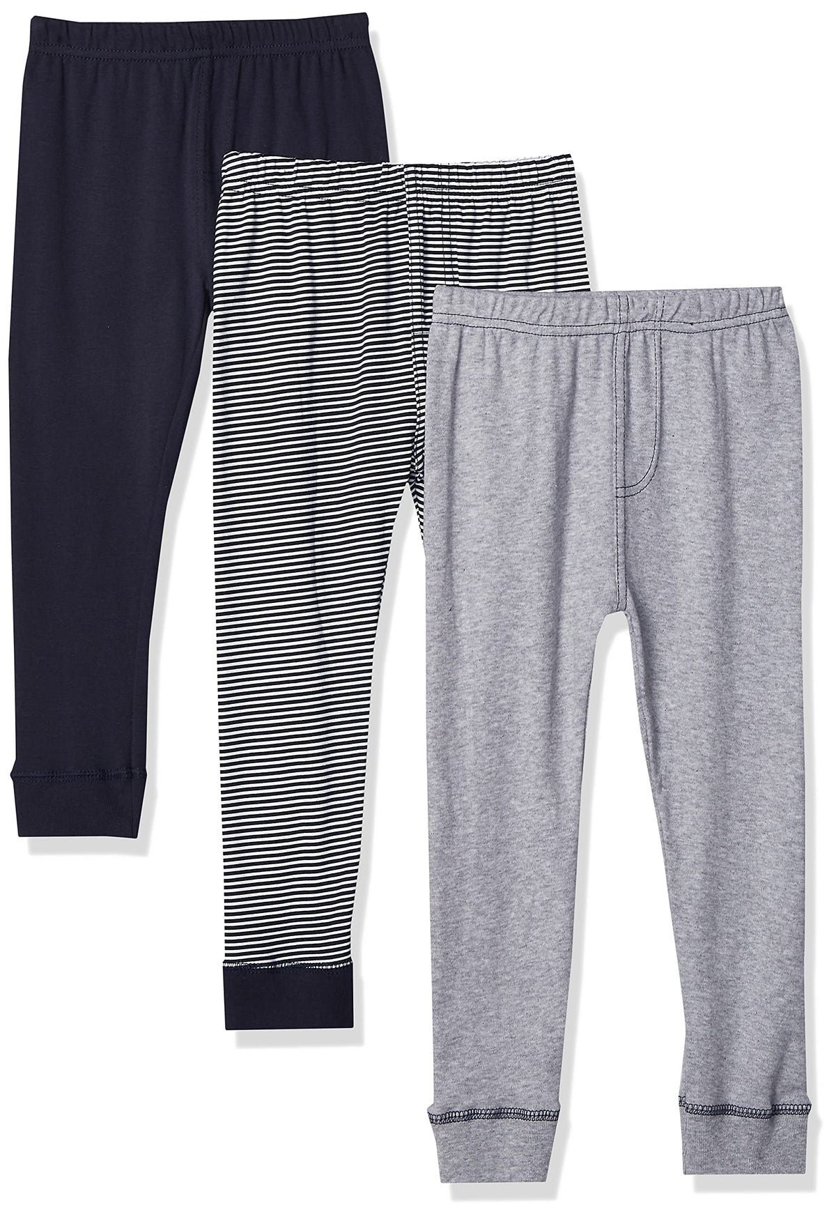 Luvable Friends Unisex Baby Cotton Pants, Stripe Navy Gray, 18 24 Months