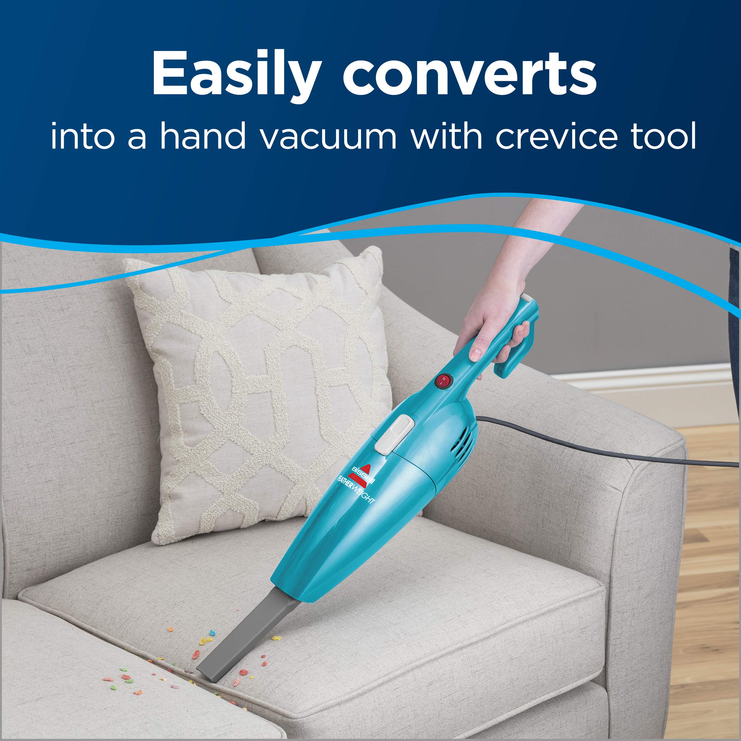 Bissell Featherweight Stick Lightweight Bagless Vacuum With Crevice Tool, 2033, One Size Fits All, Blue