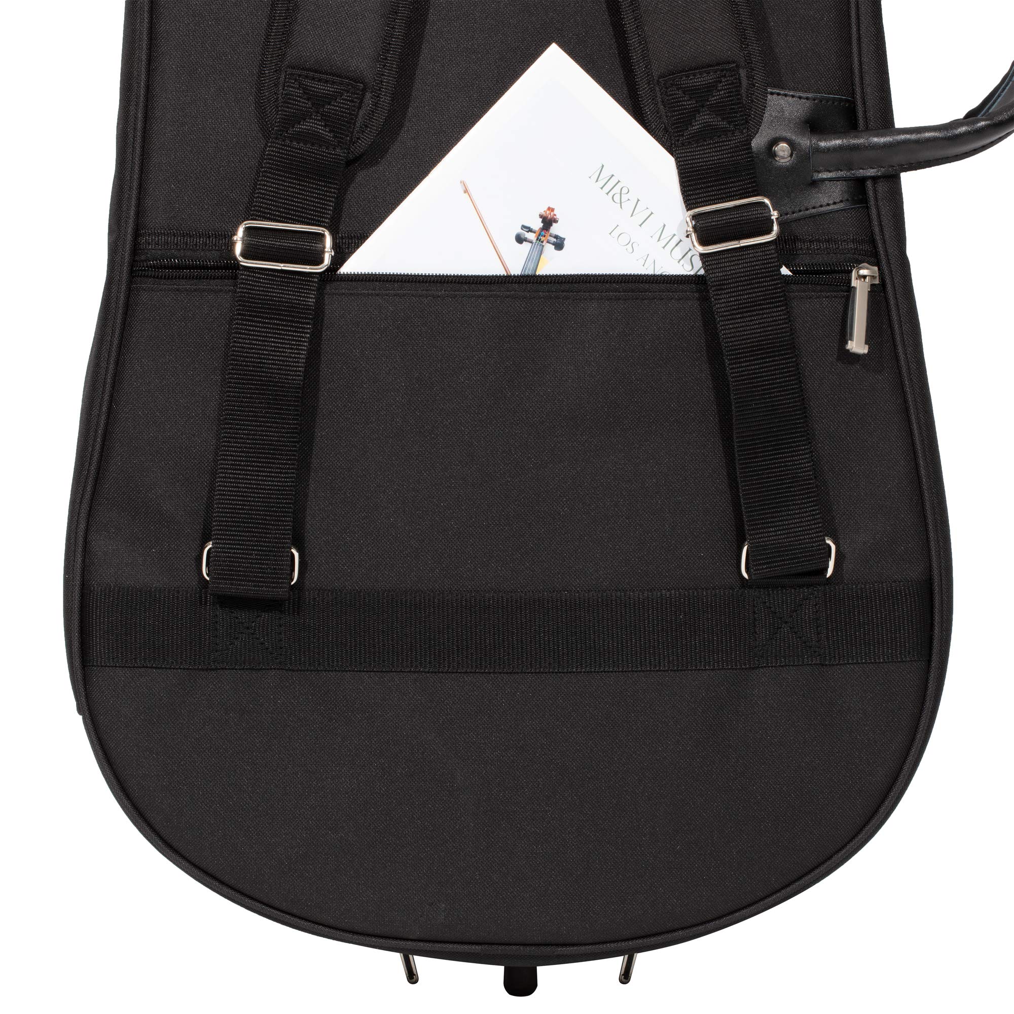 Mi&Vi Cb-5001 Cello Soft Case Travel Gig Bag (1/2 & 2/4 Size) With Multiple Pockets And Adjustable Backpack Straps | 12Mm Thick