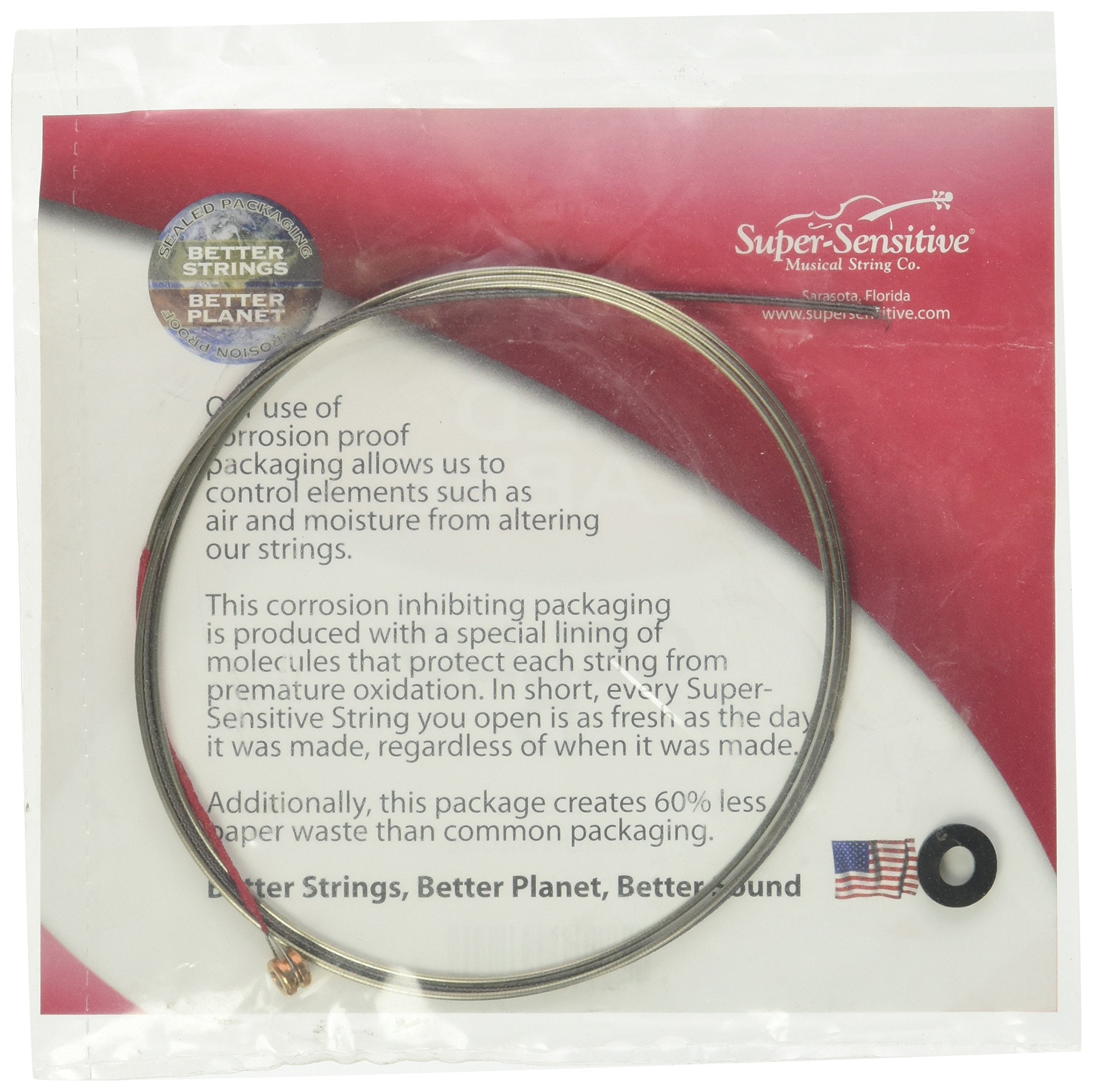 Super Sensitive Red Label Cello D String 1/2 Medium