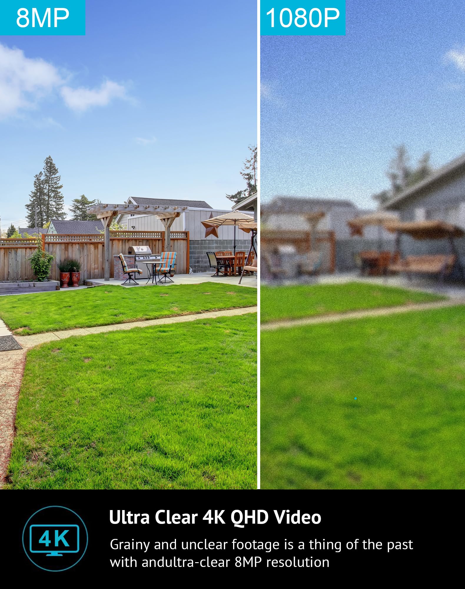 Laview 8Mp 4K Security Cameras Outdoor Indoor Wired,Ip65, Starlight Sensor & 100 Ft Night Vision,Motion/Person Detection,2 Way A