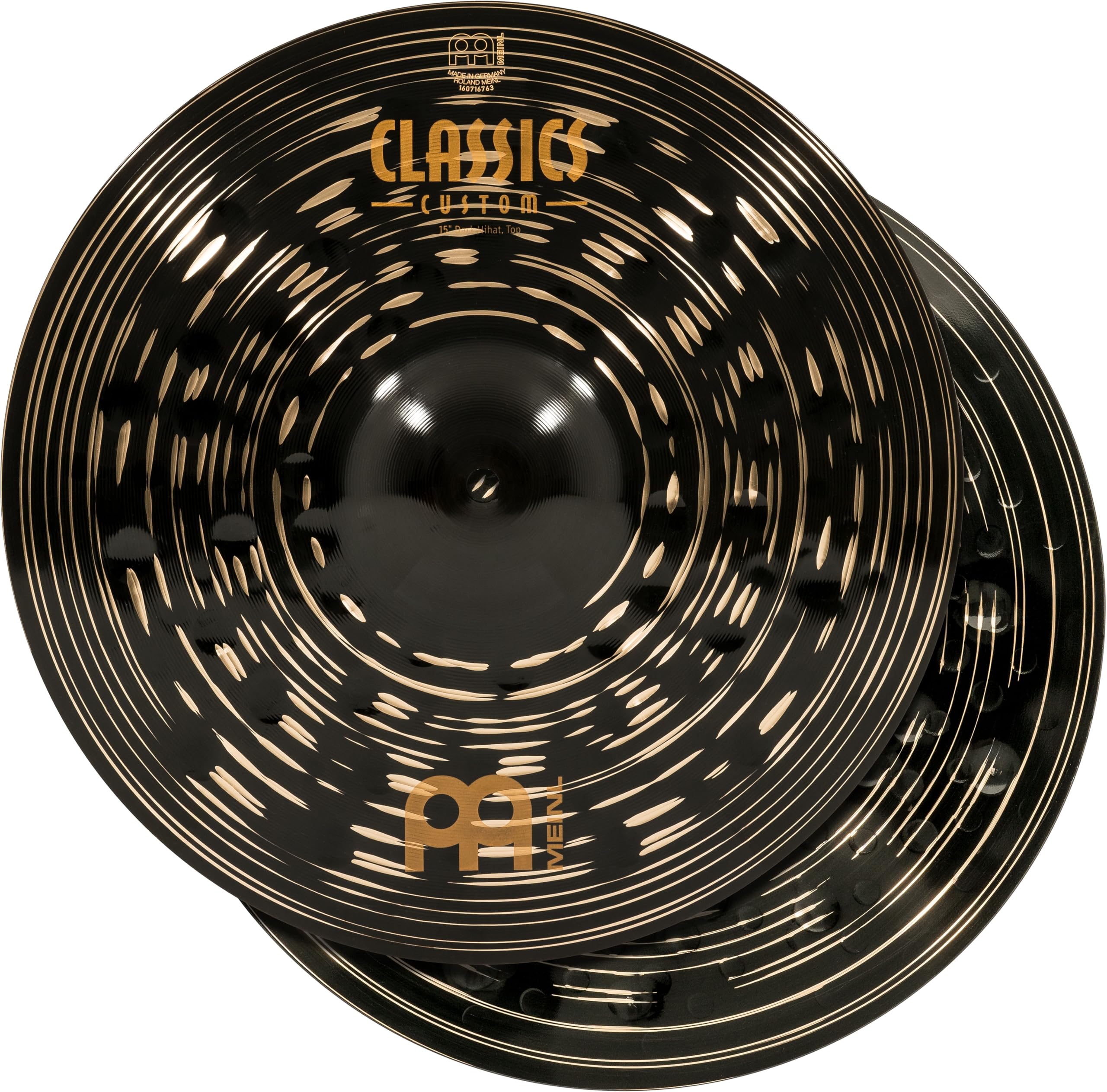 Meinl 15'' Hihat (Hi Hat) Cymbal Pair   Classics Custom Dark   Made In Germany, 2 Year Warranty (Cc15Dah)