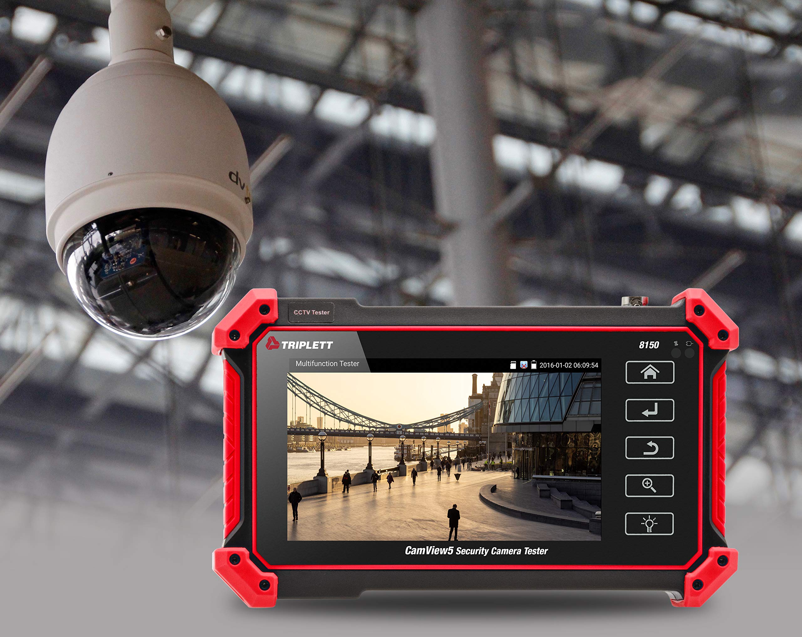Triplett 8150 Camview Ip Pro 5 Cctv Security Camera Tester With 5'' Touchscreen   4K / 1080P Ip, Analog, Tvi, Cvi, Ahd