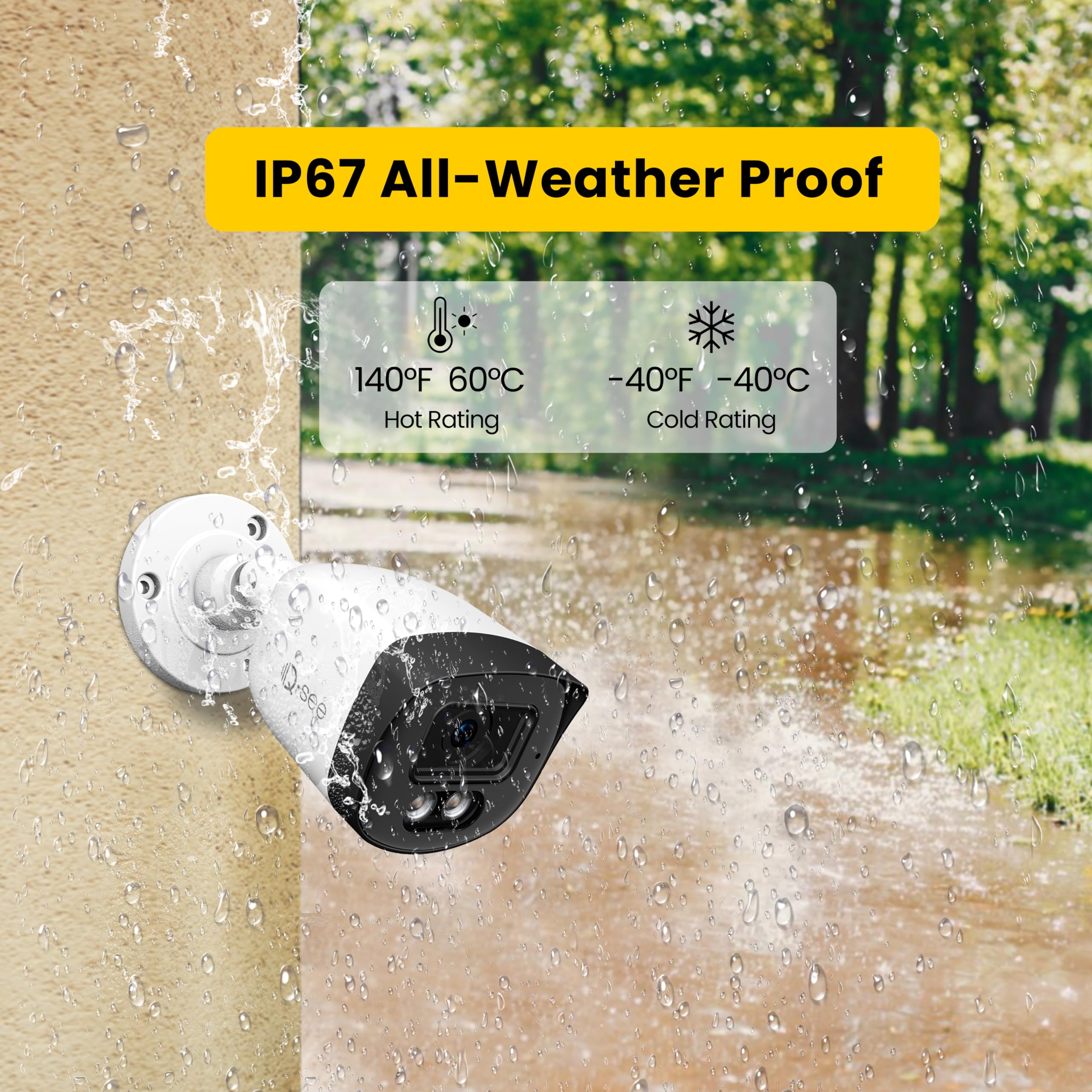 Qsee 5Mp Security Camera System Wired With 110Ft Color Night Vision, Human Vehicle Detection, 8Ch Dvr Waterproof Cameras For 24/