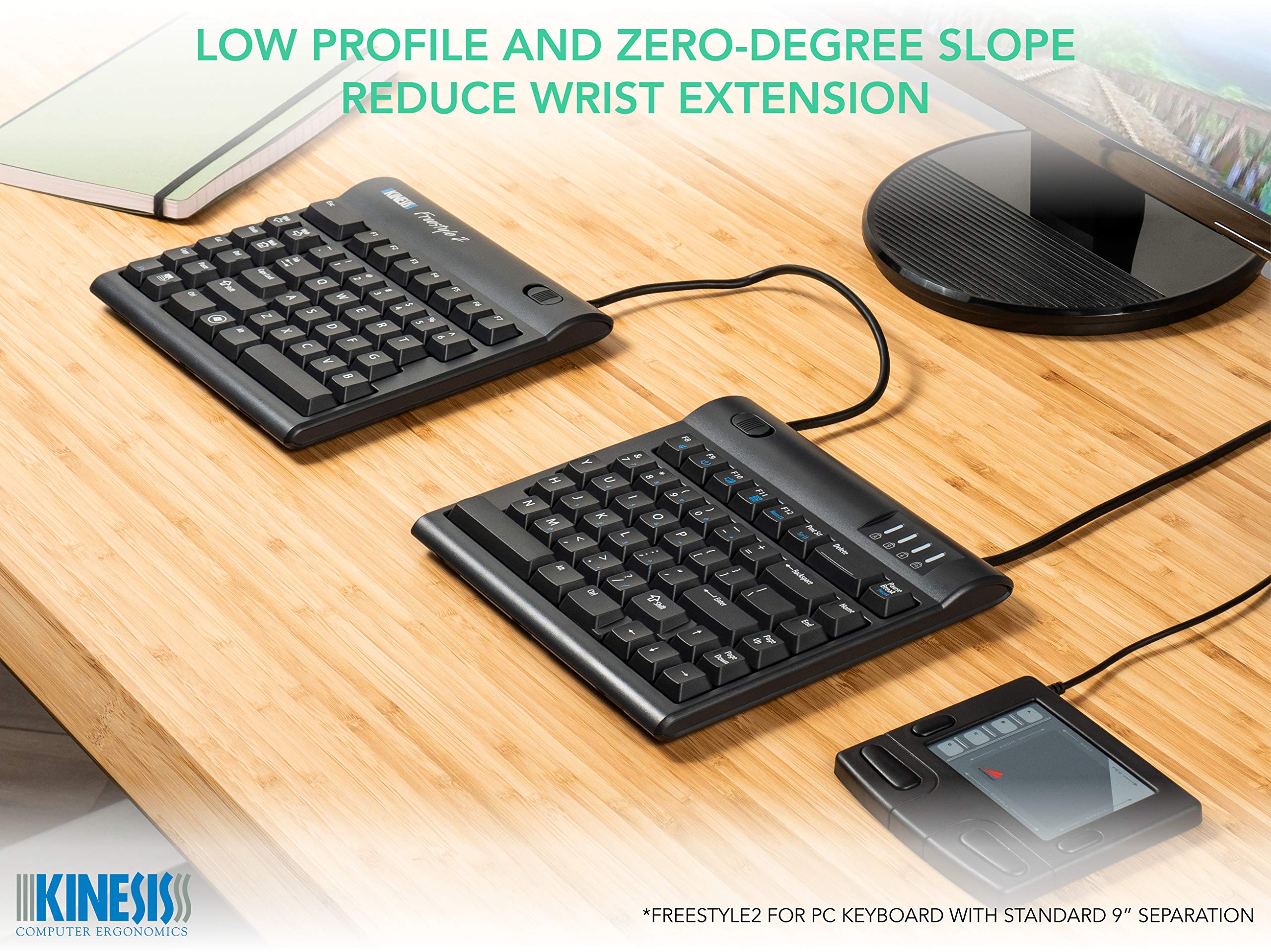 Kinesis Bluetooth Freestyle2 Ergonomic Keyboard For Pc (20'' Extended Separation)