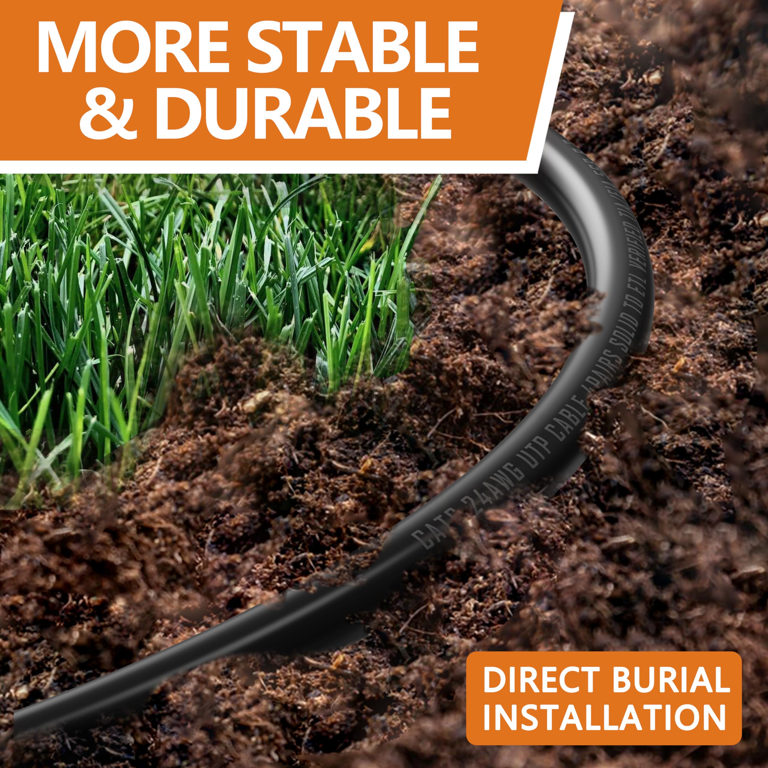 40 Ft Ethernet Cable For Cat5E/Cat6, 10Gbps 24Awg Cat6 Network Cable, Cca Direct Burial Cable, Utp, Lldpe, Rj45 Patch Lan Cord,