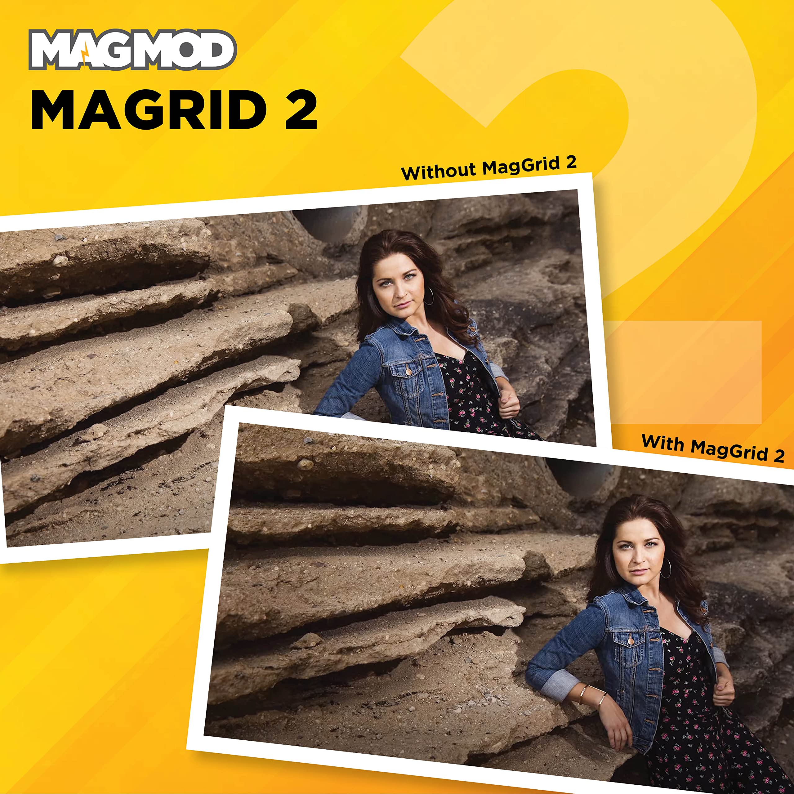 Maggrid 2 Light Modifier By Magmod | Photography Lighting Flash Modifier | Magnetic Light Modifier Attachment | New And Improved