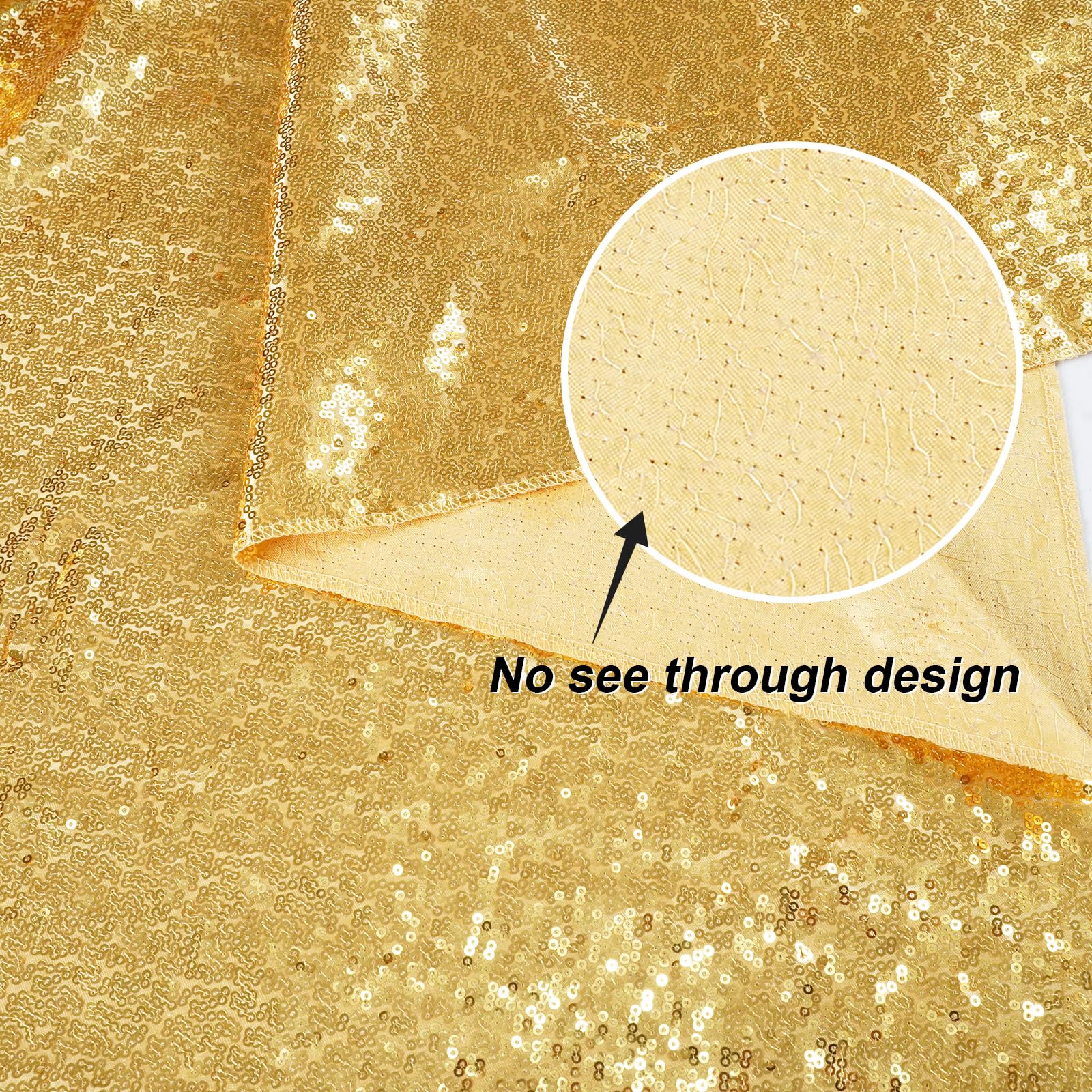 Juya Delight Sequin Backdrop Curtain, Non Transparent Glitter Photo Backdrop Curtain For Birthday Party Wedding Decoration (Gold