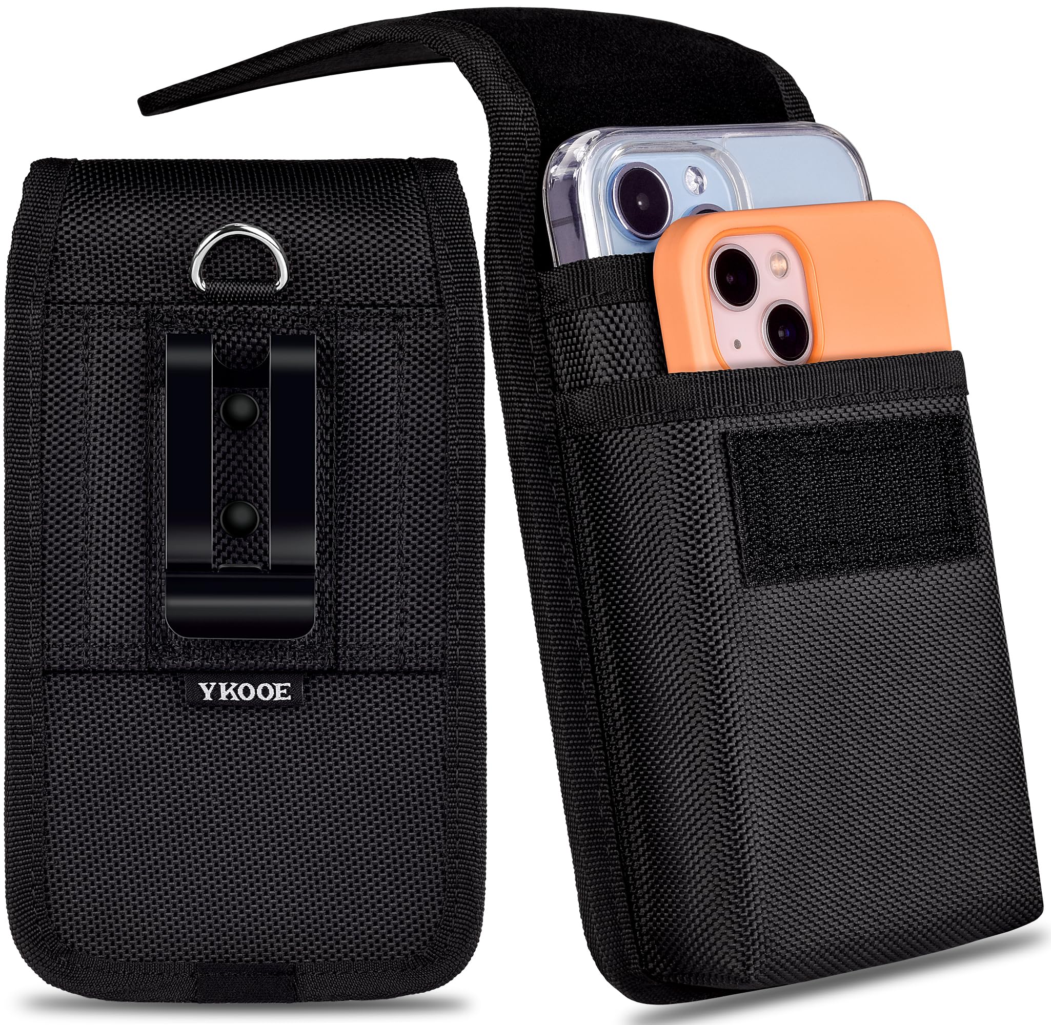 ykooe Heavy-Duty Dual Phone Holster Compatible with iPhone/Samsung Galaxy/Google Pixel & Moto G Power - Secure Fit with Military