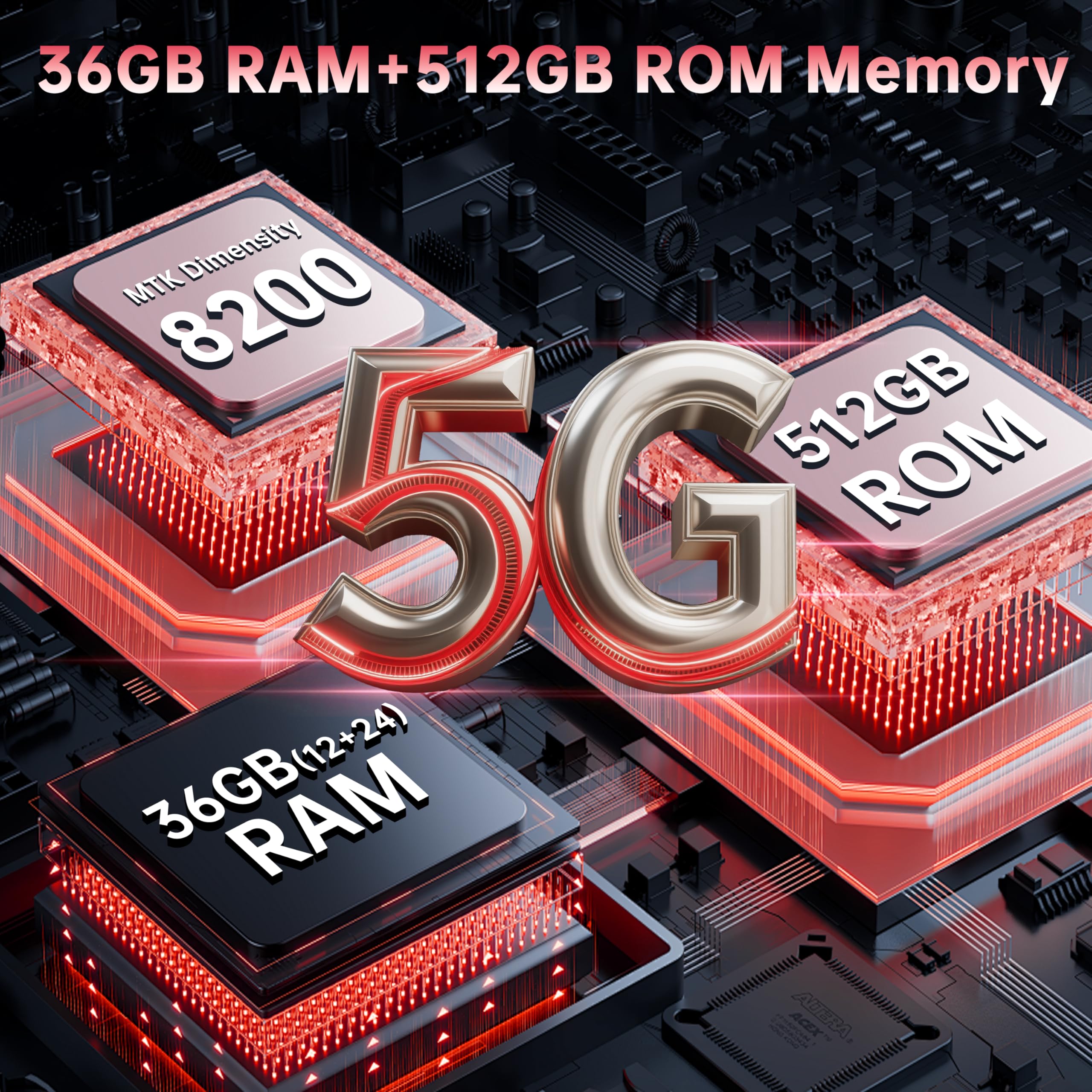 Oukitel Wp210 Rugged Smartphone Unlocked - Android 15 Cellphone, 36Gb+512Gb Rugged Phones, 6.7 Fhd+ Amoled, Mtk Dimensity 8200,