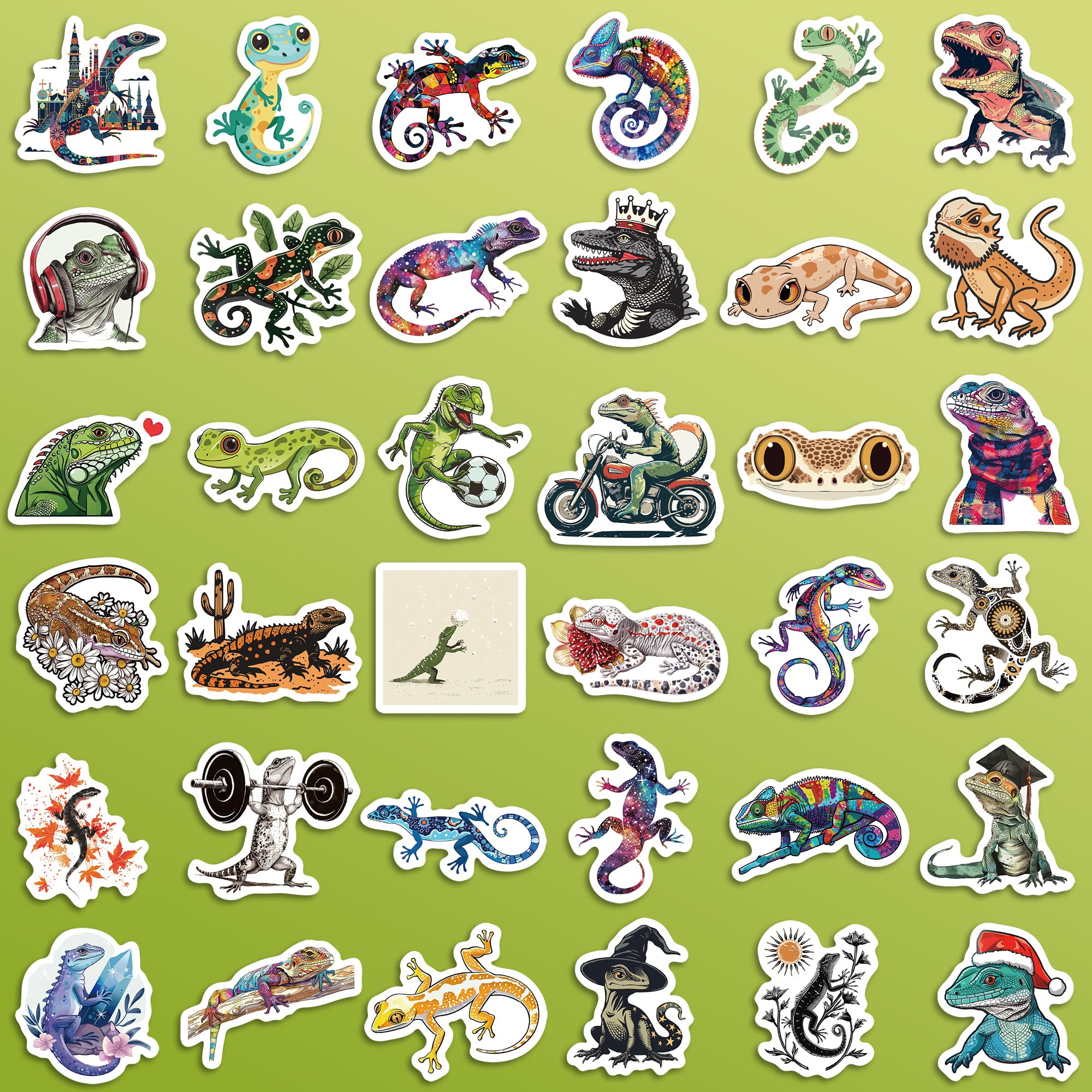 90 Pcs Lizard Stickers,Cool Gecko Stickers For Boys Girls Teens,Unique Designed Cartoon Vinyl Waterproof Aesthetic Lizard Stickers For Water Bottles Laptop Computer Skateboard