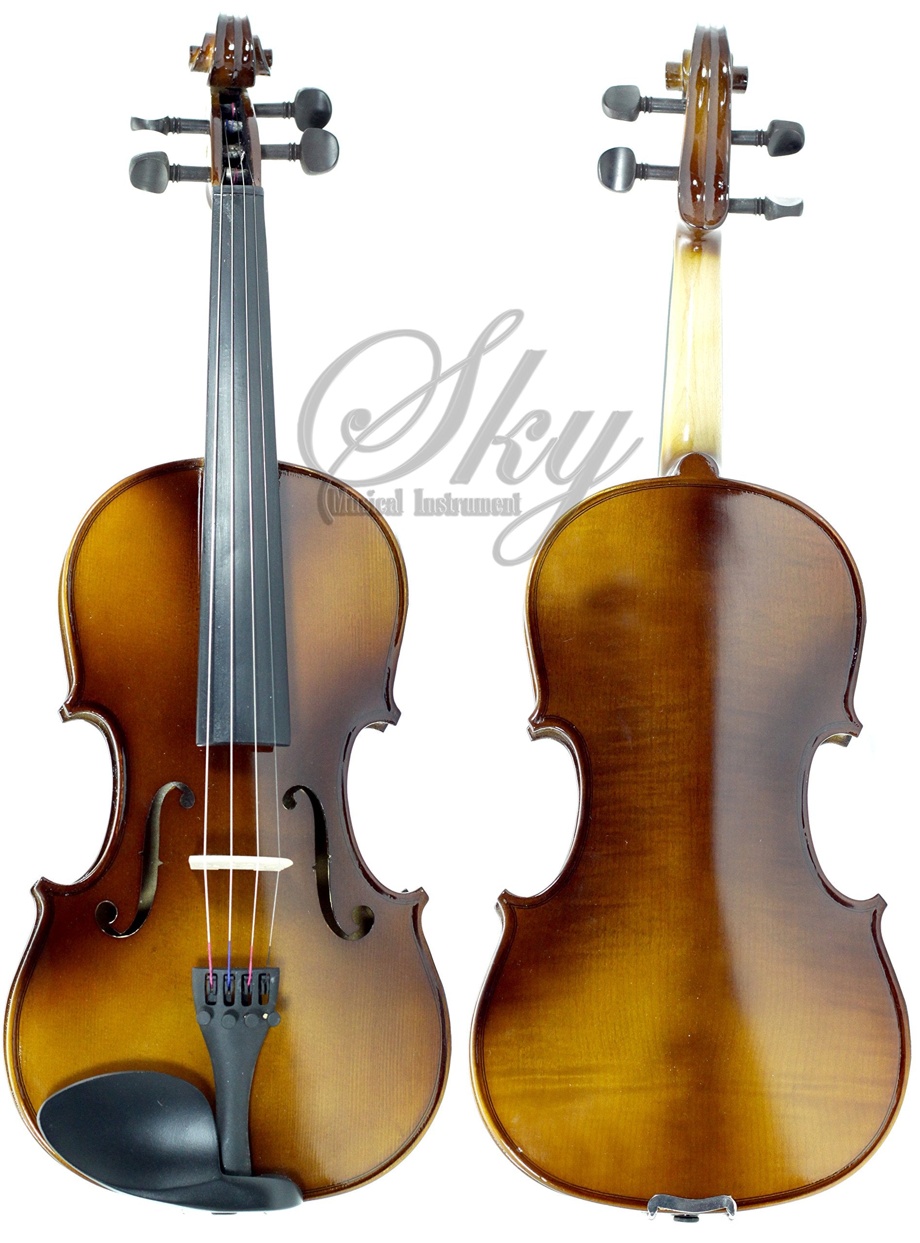 Sky Guarantee Sound 4/4 Size Student Beginner Violin Fiddle Outfit Natural Solid Maple Back Spruce Top With Case, Shoulder Rest,
