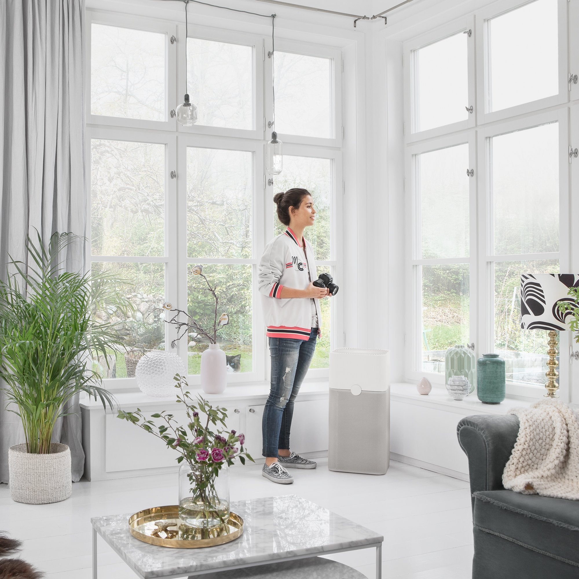 Blueair Blue Pure 121 Pre Filter, Washable Fabric Traps Pollen Pet Hair Dust, Lunar Rock