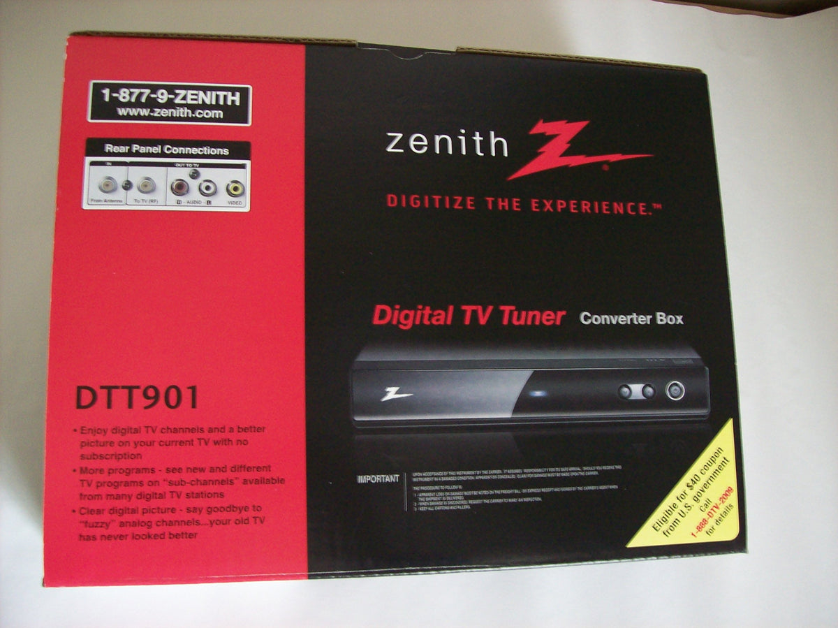 Zenith Dtt901 Digital Tv Tuner Converter Box With Analog Pass Through
