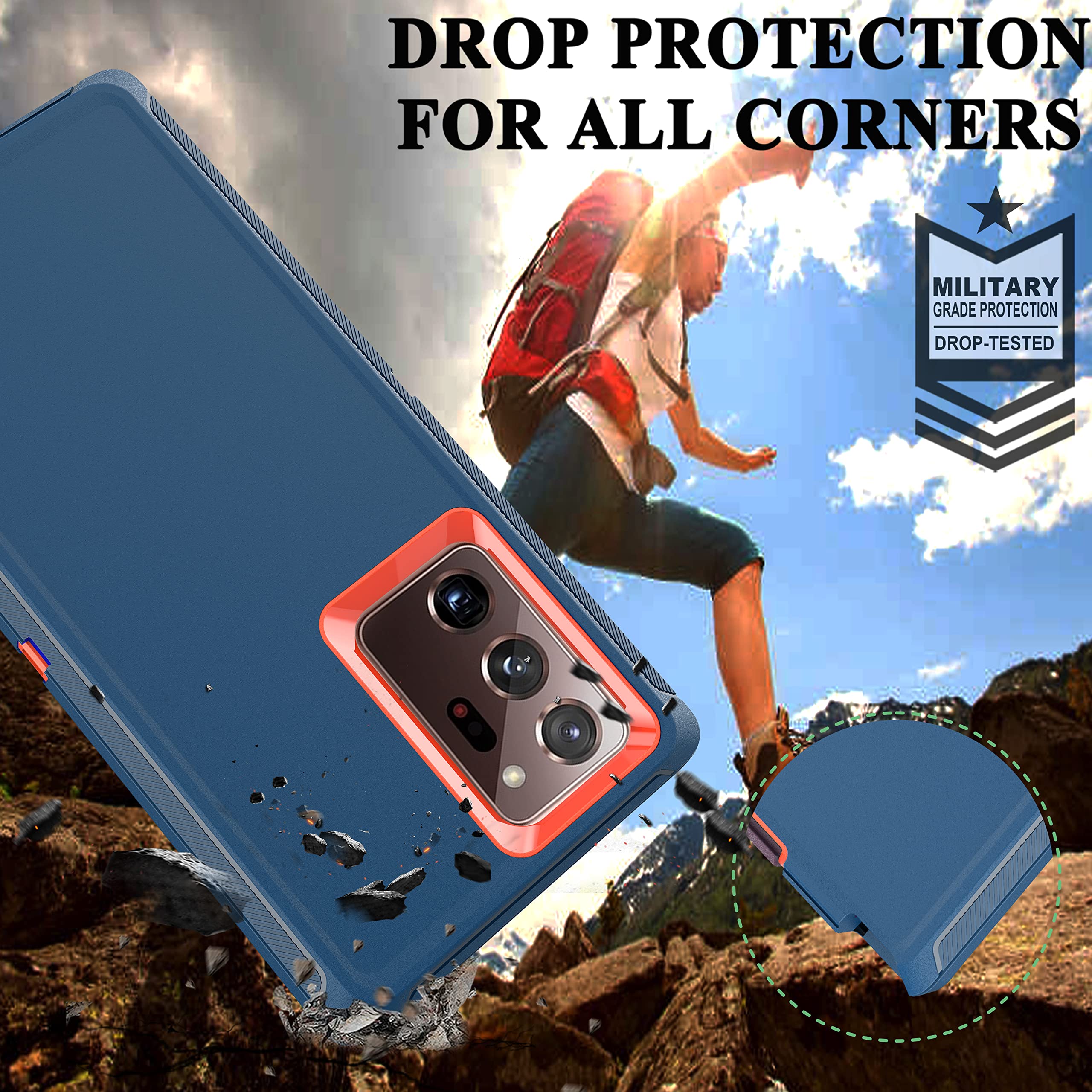 Note 20 Ultra Case With Self Healing Flexible Tpu Film[2 Pack] And Camera Lens Screen Protective Film[2 Pack],Ymhxcy Heavy Prote