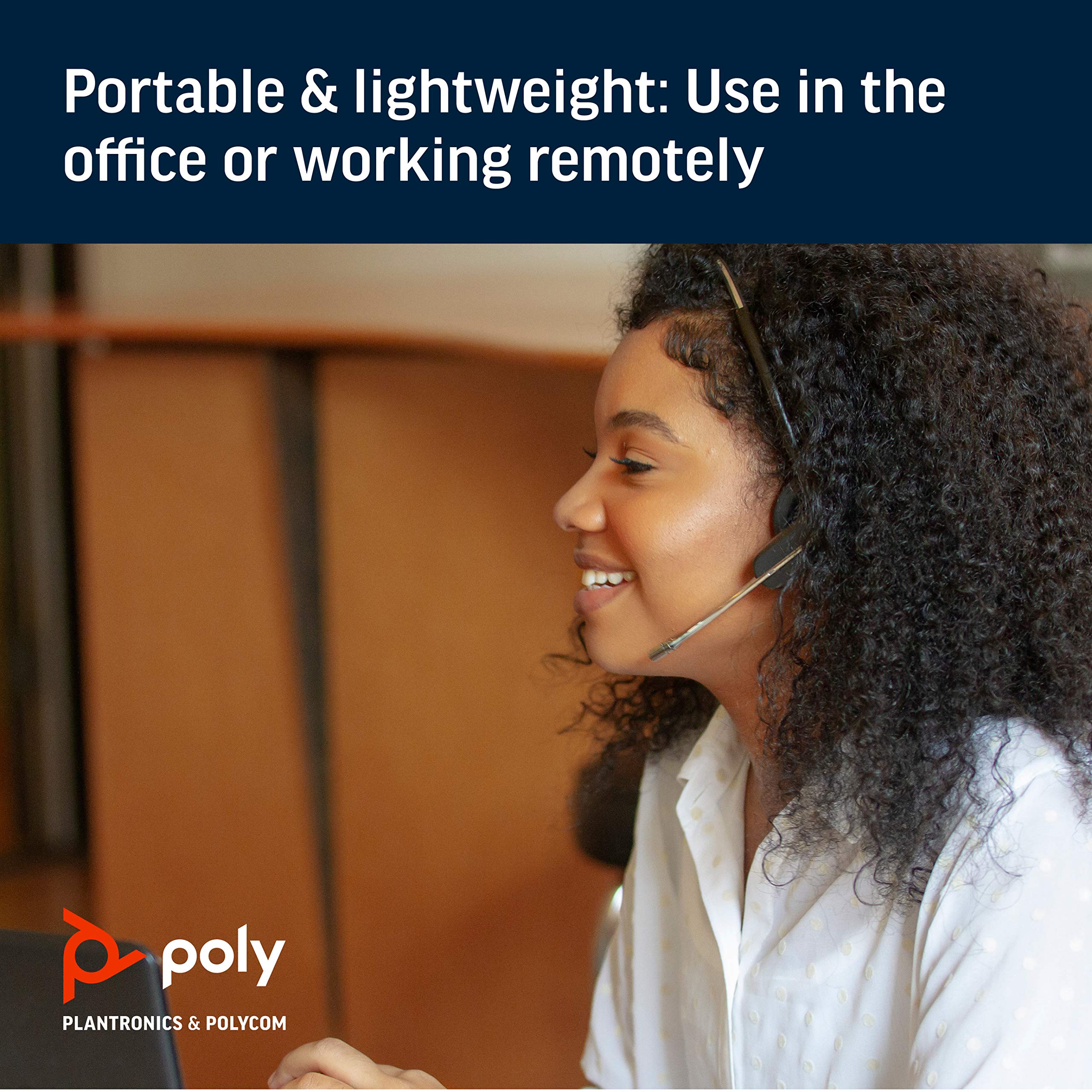 Poly (Plantronics + Polycom) Savi 440 Wireless Dect Headset (Poly) - Convertible (3 Wearing Styles) - Compatible To Connect To Y