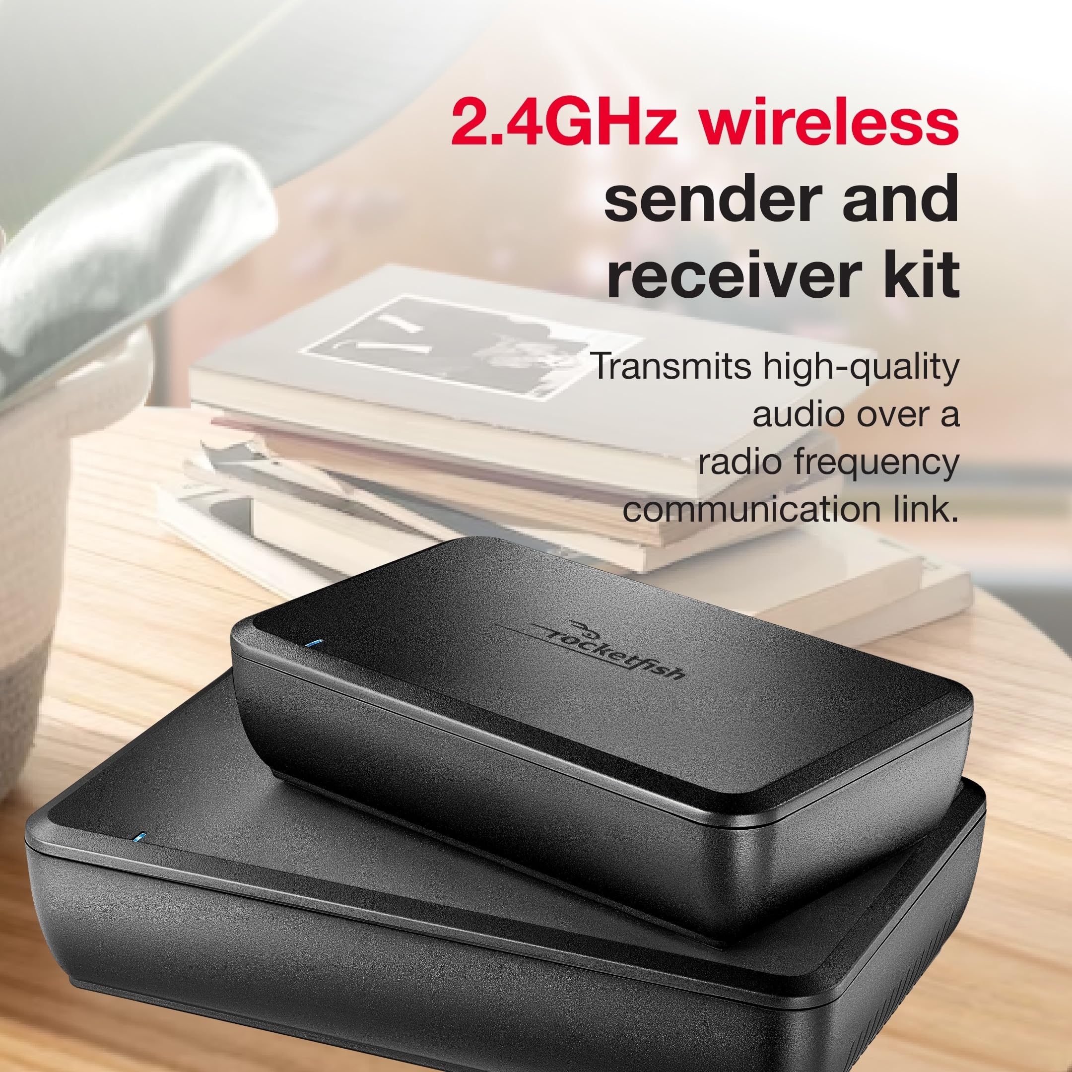 Rocketfish Wireless Rear Speaker Kit - Speaker Kit With Sender & Receiver - Home Theater & Entertainment Audio System - Wireless