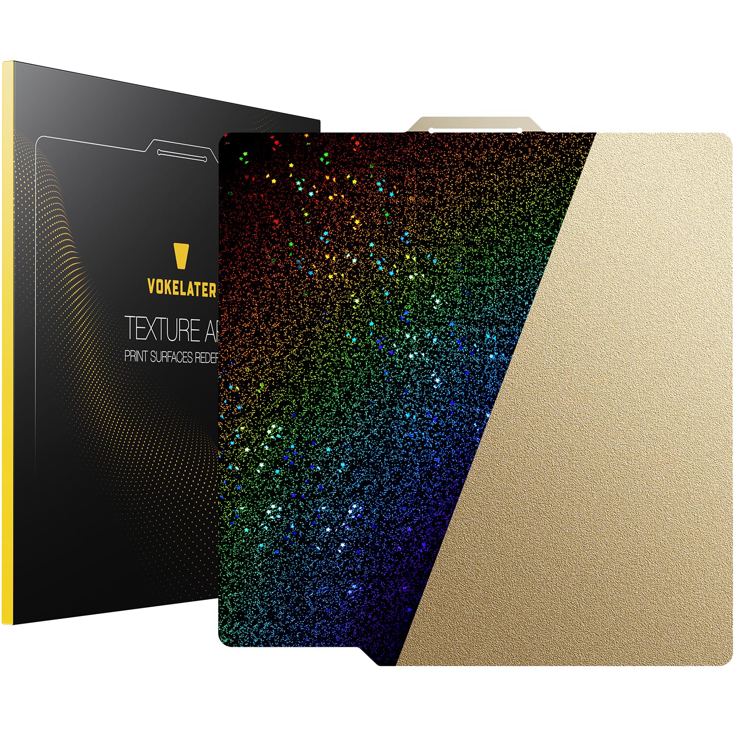 Vokelater Pey+Pei 3D Printer Build Plate Sheet For Bambu Lab X1/X1C/X1E/P1P/P1S/A1, Dual Texture With Starry Sky Pattern 257X257