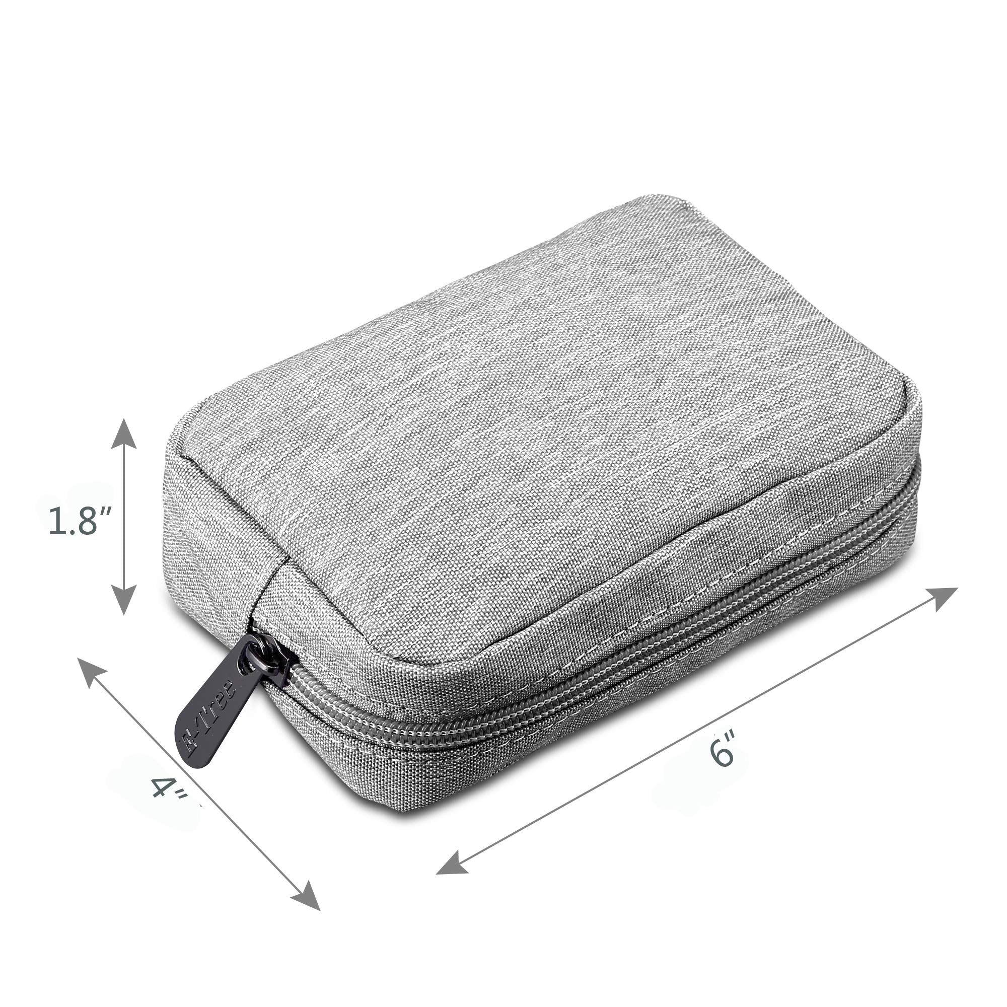 E Tree 7 Inch Canvas Zippered Small Bag, Mini Travel Makeup Carrying Case, Cosmetic Bag, Portable Electronics Accessories Organi