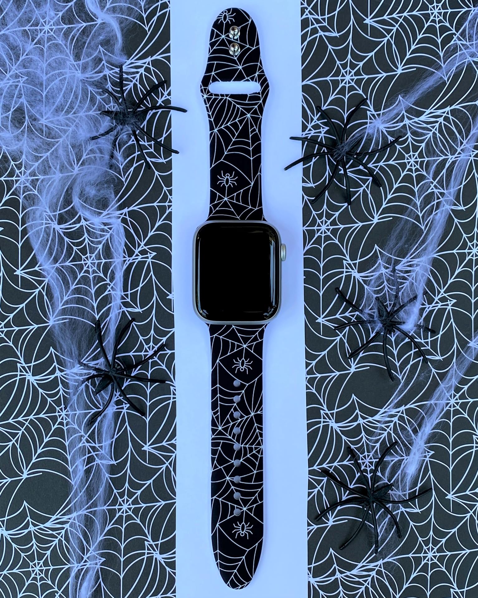 Foxibands Halloween Spider Web  Compatible With Apple Watch Bands 45Mm 44Mm 42Mm 41Mm 40Mm 38Mm Silicone Band Replacement For Iw