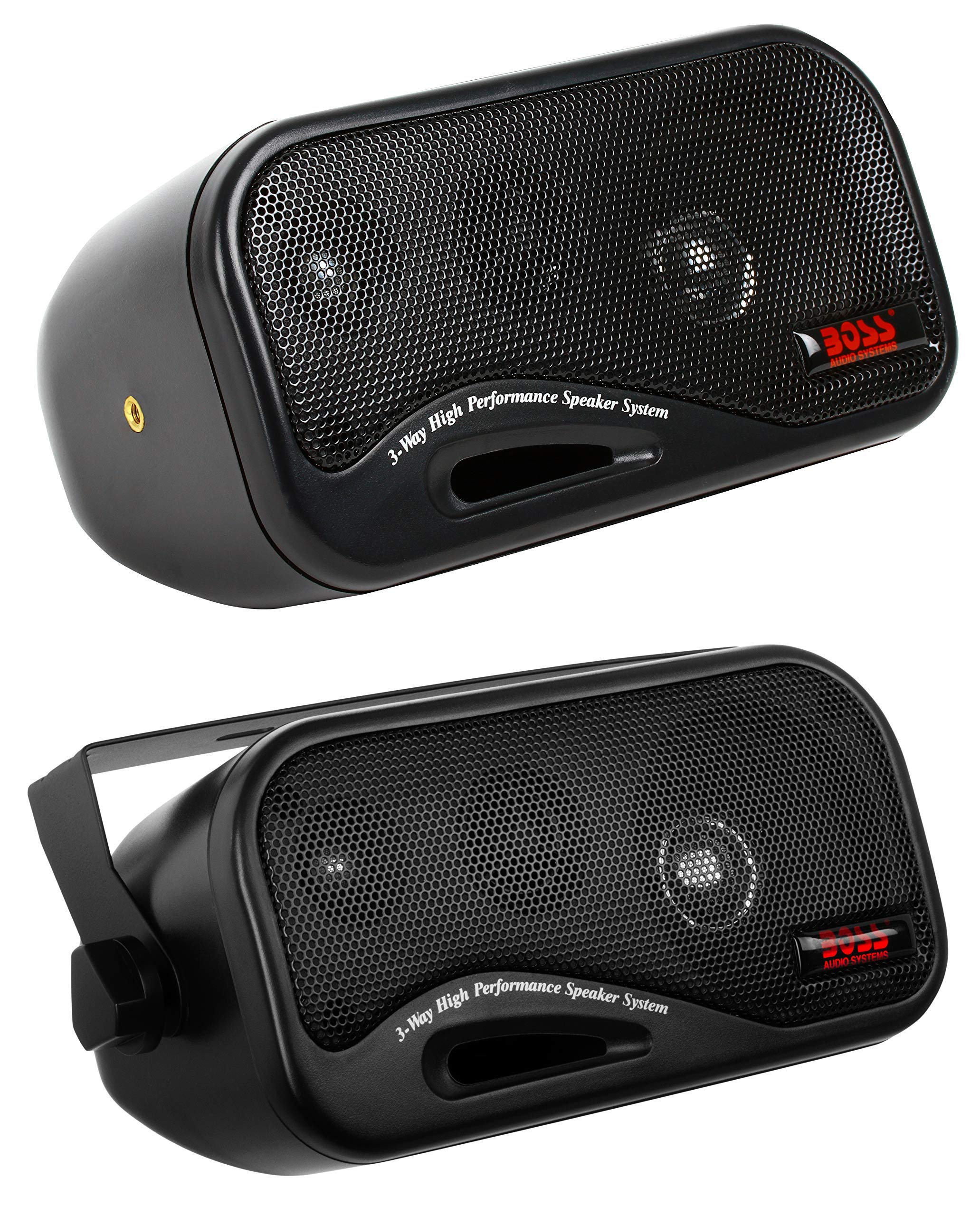 Boss Audio Systems Ava6200 3 Inch Enclosed Box Stereo Speakers - 200 Watts (Per Pair), 3 Way, Full Range, Indoor, Outdoor, Marin