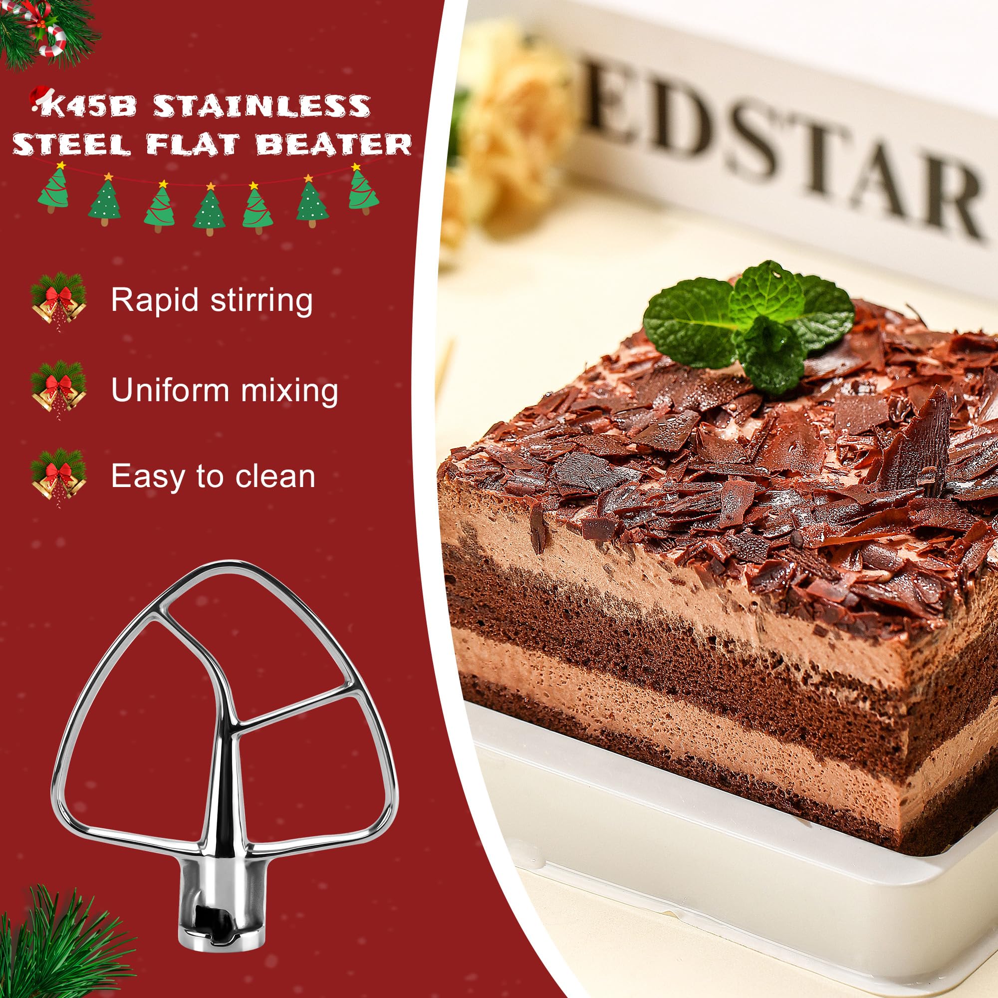 Flat Beater K45B Stainless Steel Attachment  Stainless Steel K45B Kitchen Mixer Paddle Attachment Perfectly Fit For 4.5 Qt Tilt