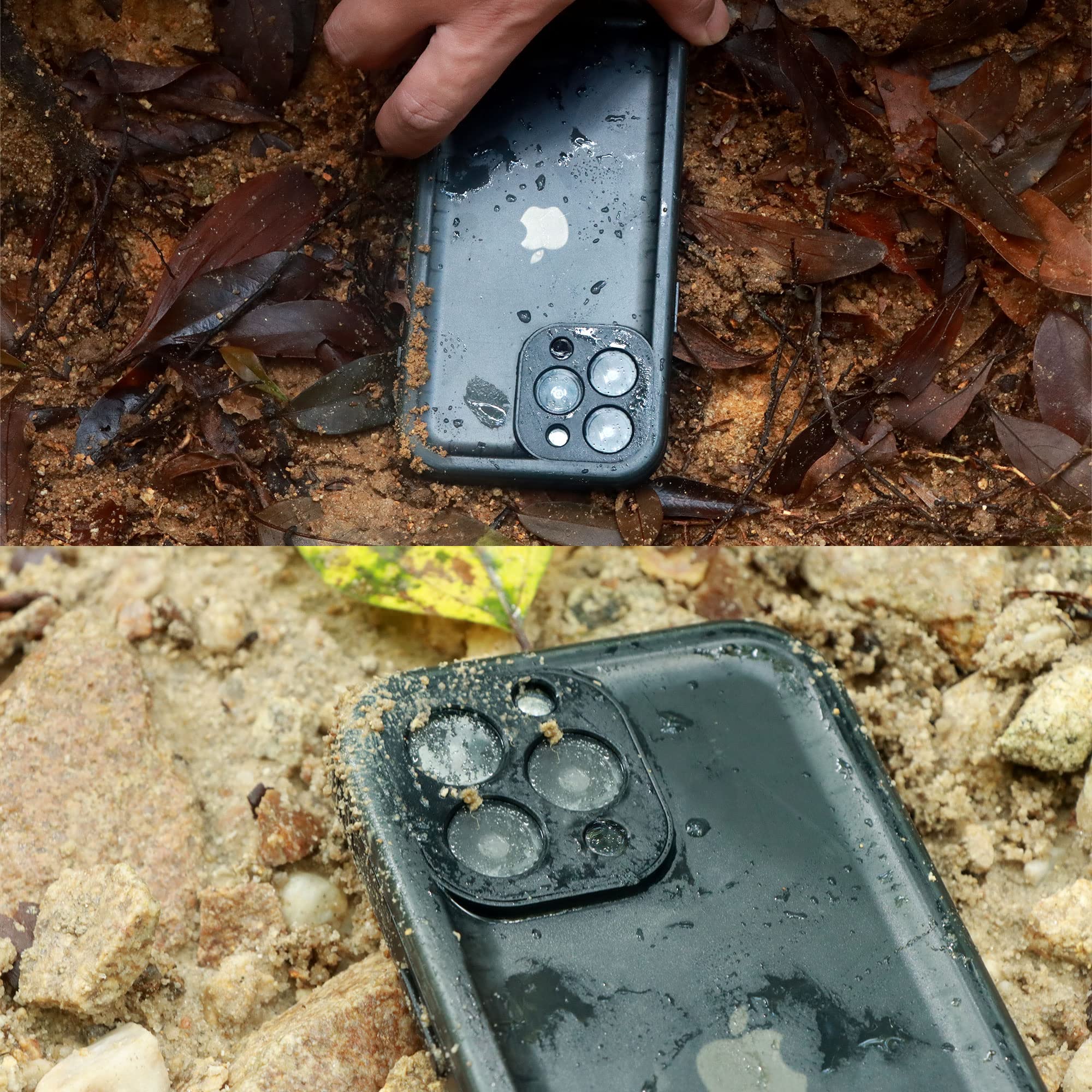 SPORTLINK iPhone 14 Pro Waterproof Shockproof Dustproof Full Body Case with Built-in Screen Protector Black Polycarbonate